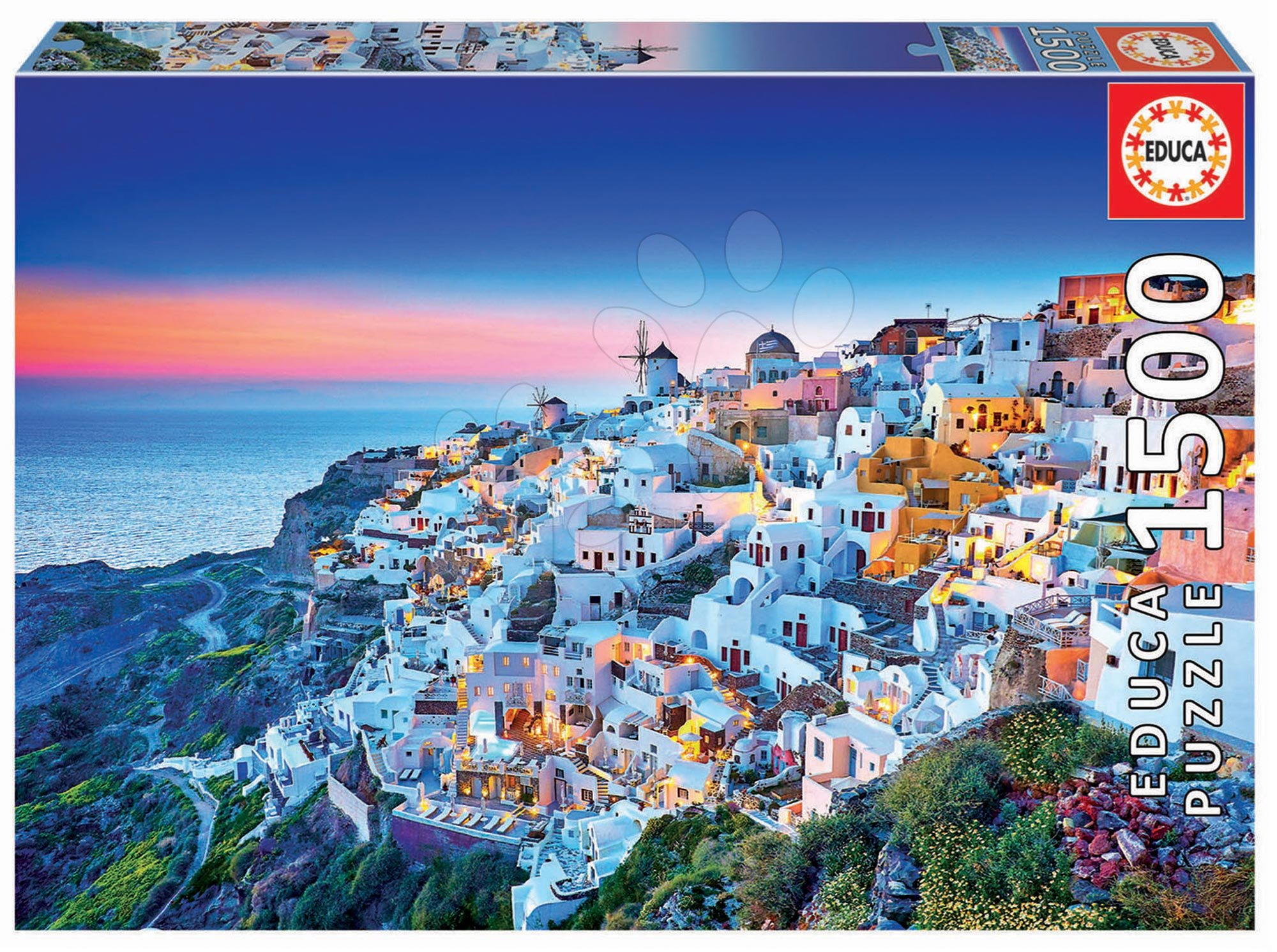 1500 darabos puzzle - Puzzle Santorini Educa 1500 darabos és Fix ragasztó 11 évtől