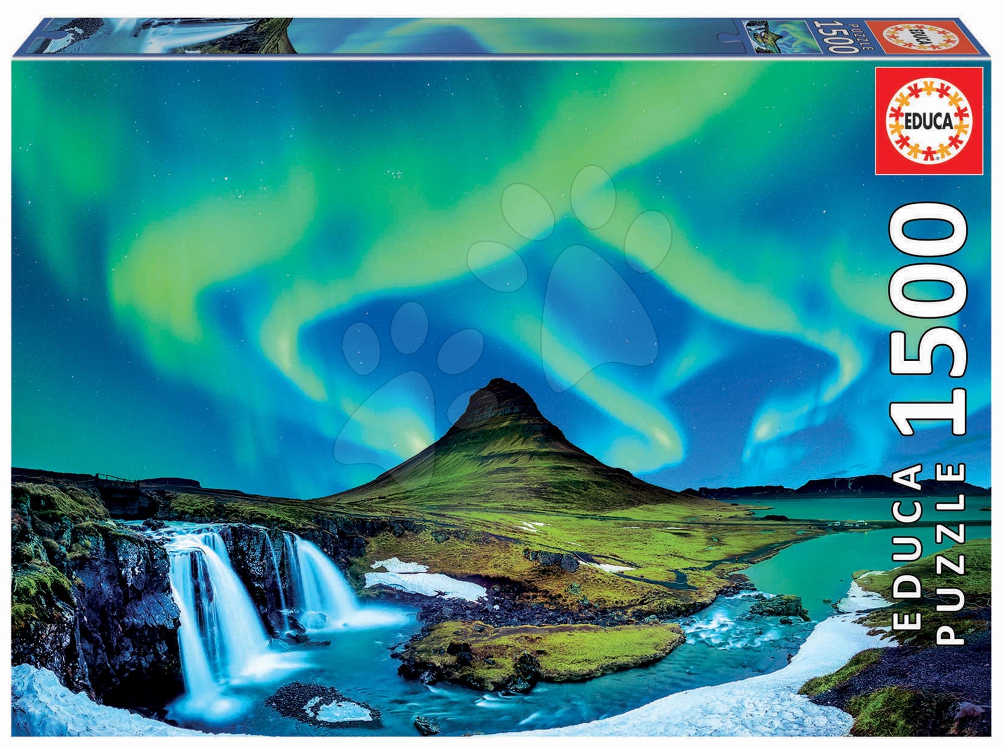 1500 darabos puzzle - Puzzle Aurora Boreal Islandia Educa 1500 darabos és Fix ragasztó 11 évtől