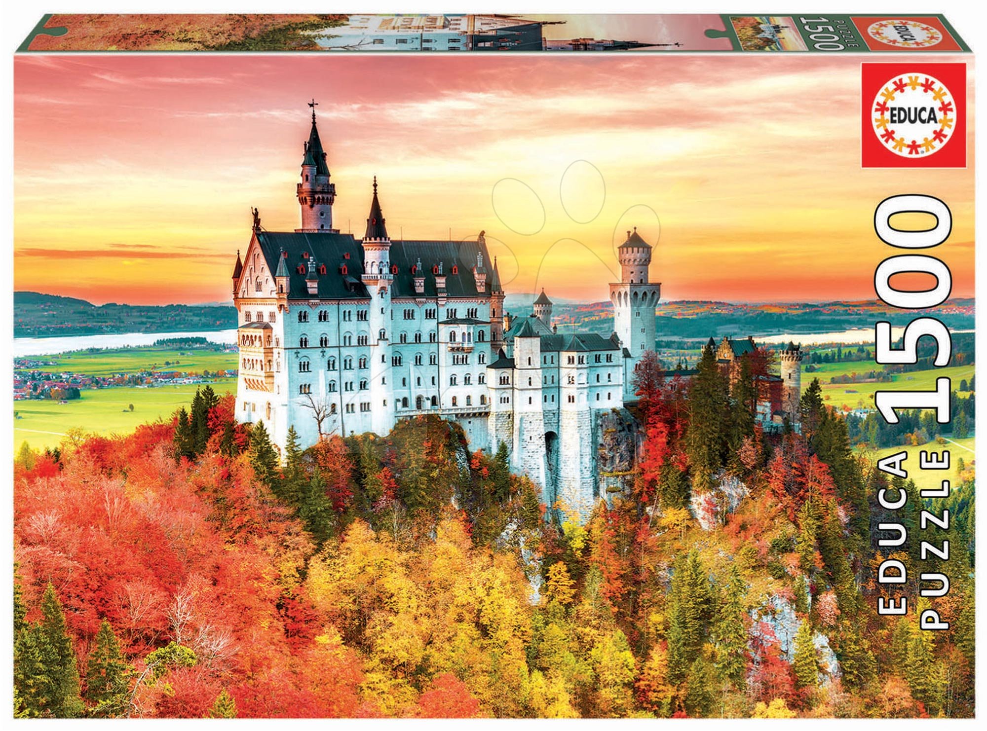 Puzzle Autumn in Neuschwanstein Educa 1500 darabos és Fix ragasztó 11 évtől