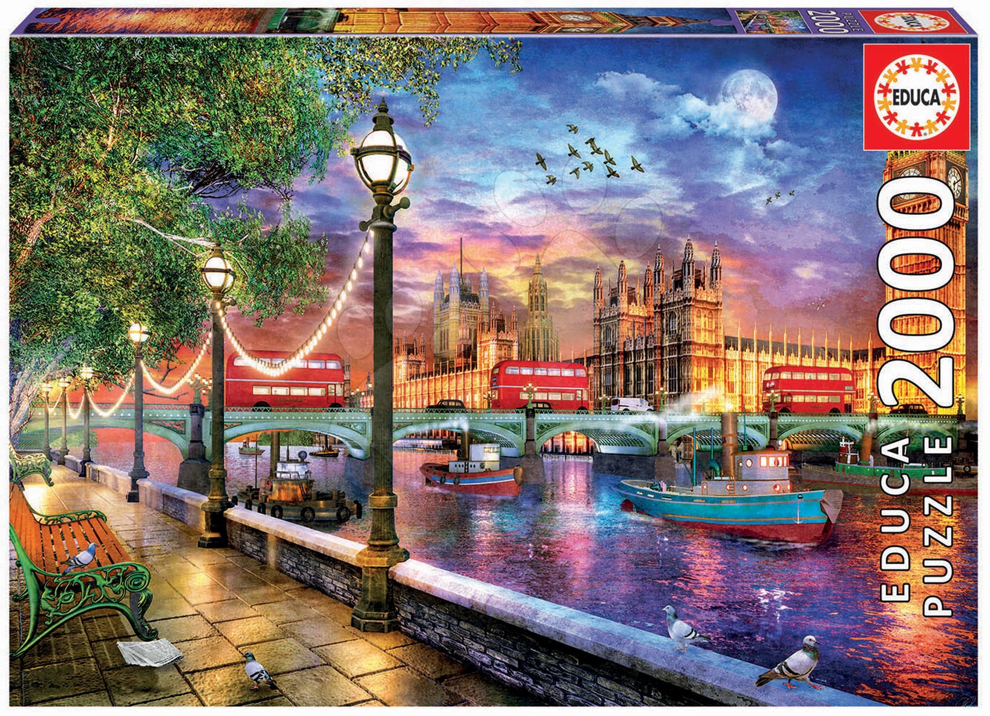 Puzzle London at Sunset Dominic Davison Educa 2000 darabos és Fix ragasztó 11 évtől