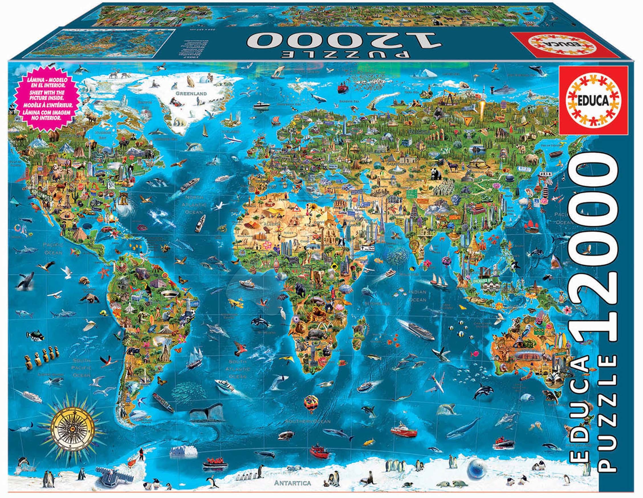 Puzzle cu 9000 - 42 000 de bucăți - Puzzle Wonders of the World Educa 12000 piese de la 11 ani