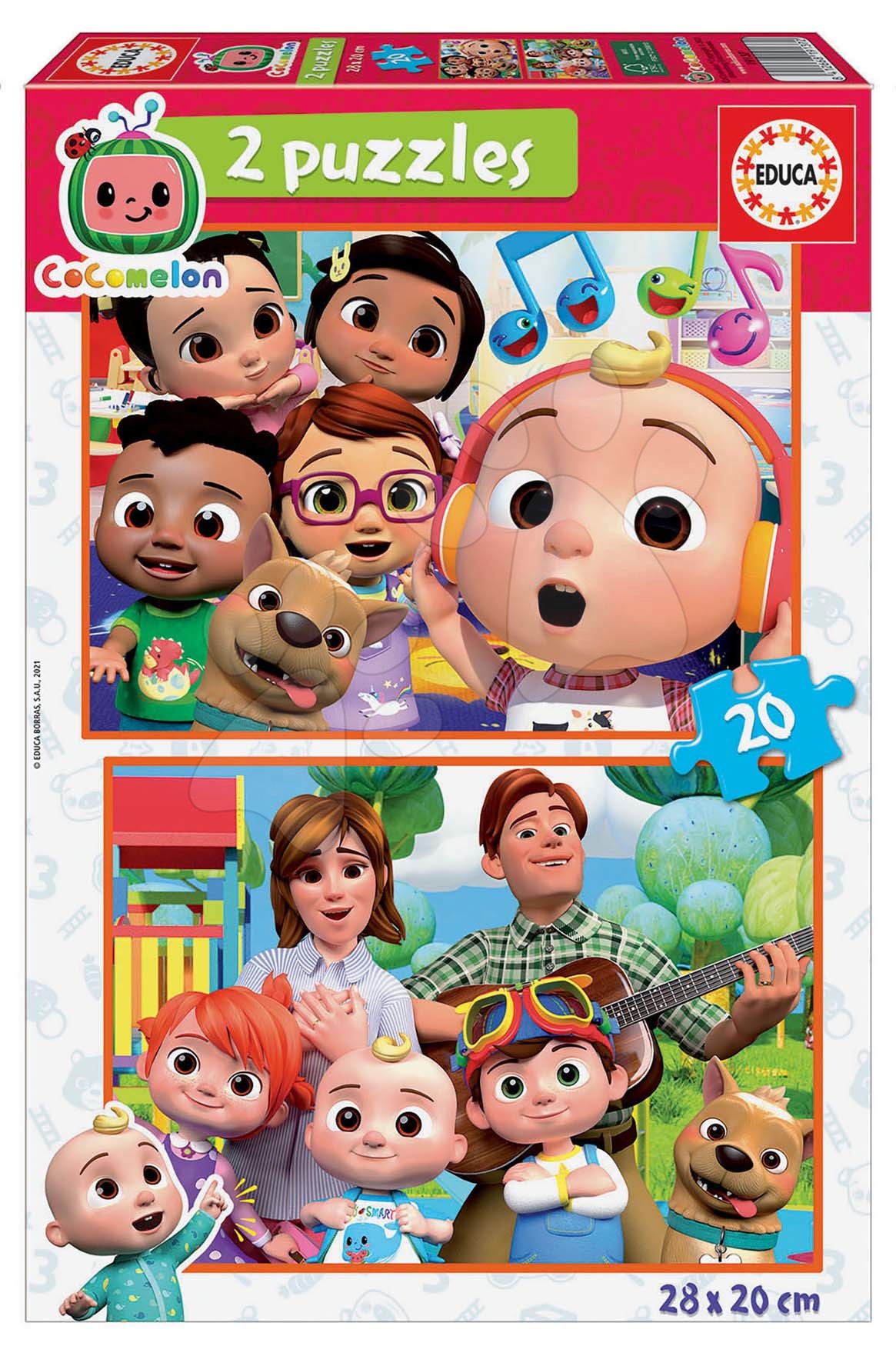 Detské puzzle do 100 dielov - Puzzle Cocomelon Educa 2x20 dielov od 4 rokov