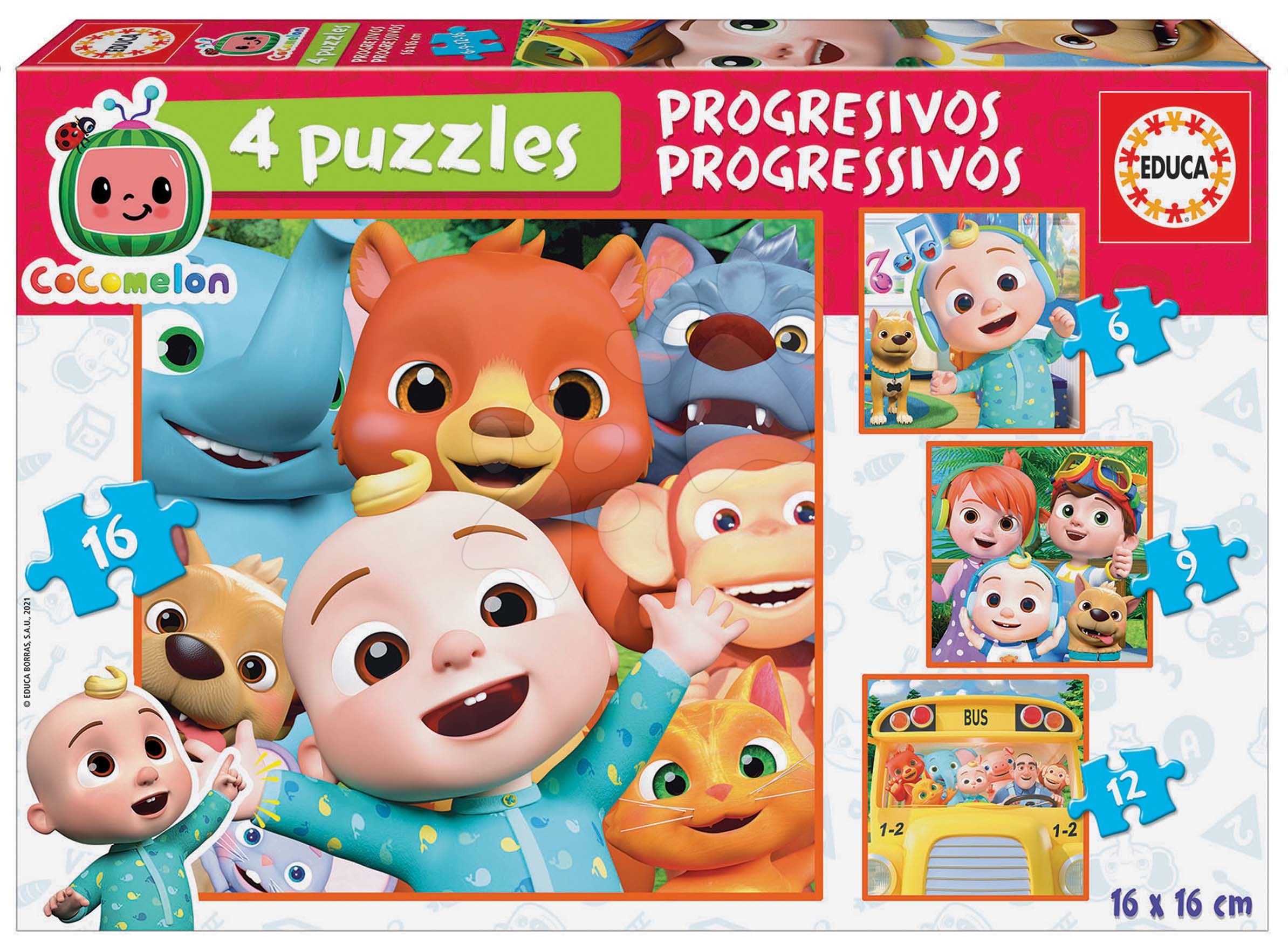 Puzzle Cocomelon Progressive 4in1 Educa 6-9-12-16 darabos 4 évtől