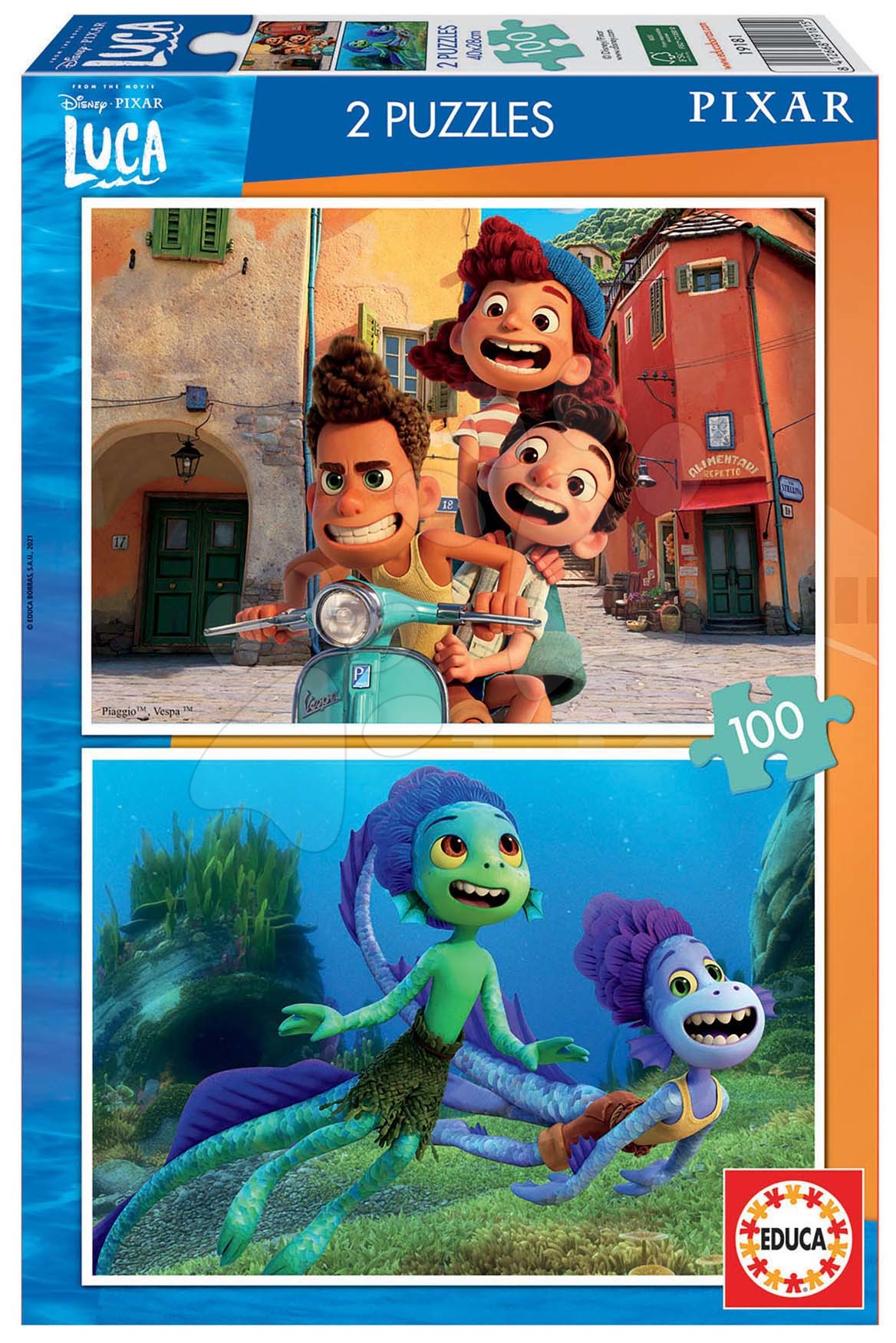 Puzzle Luca Disney Educa 2x100 darabos 5 évtől