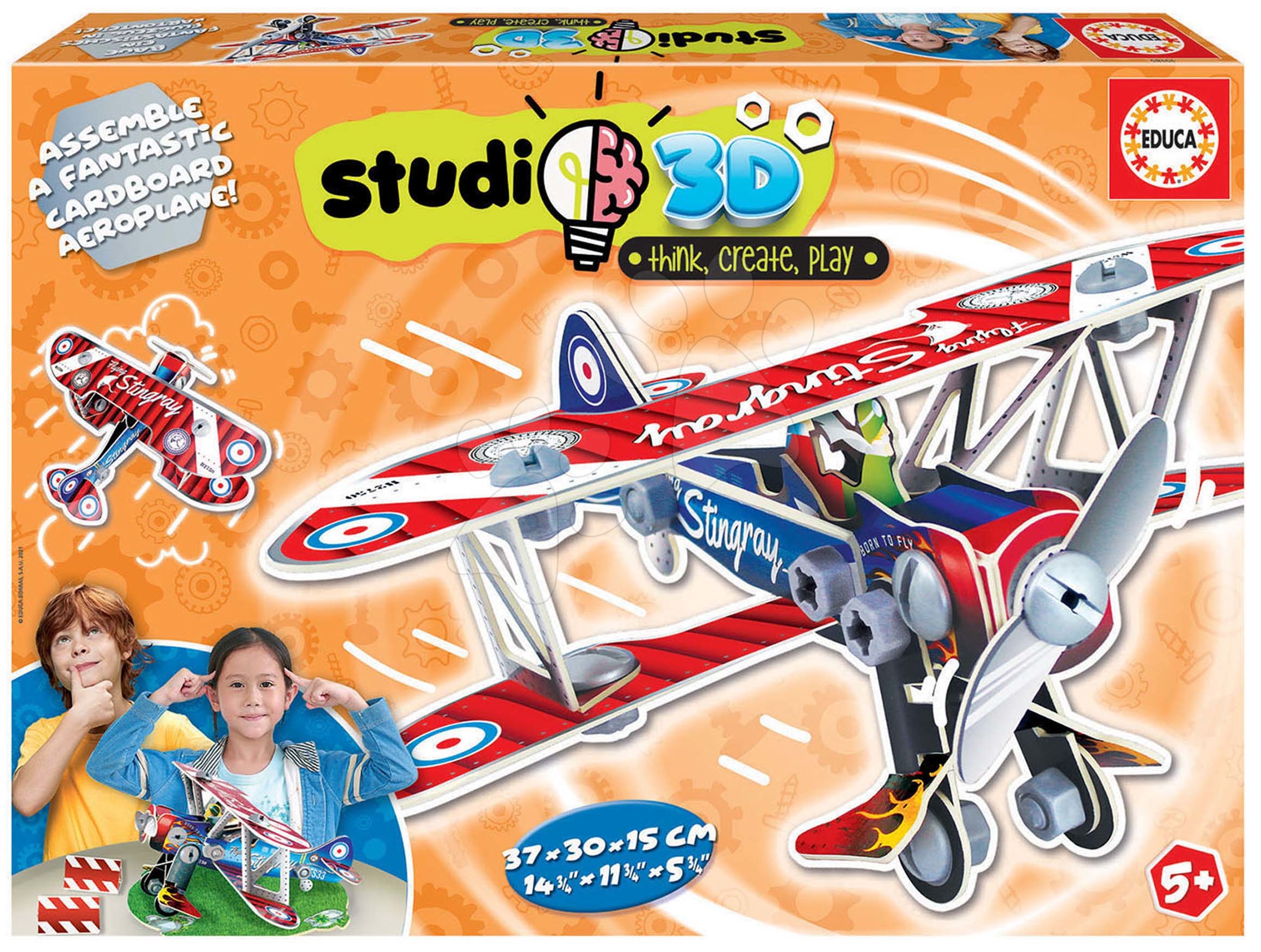 E-shop Puzzle dopravné prostriedky Airplane 3D Studio Educa s plastovými šróbmi od 5 rokov