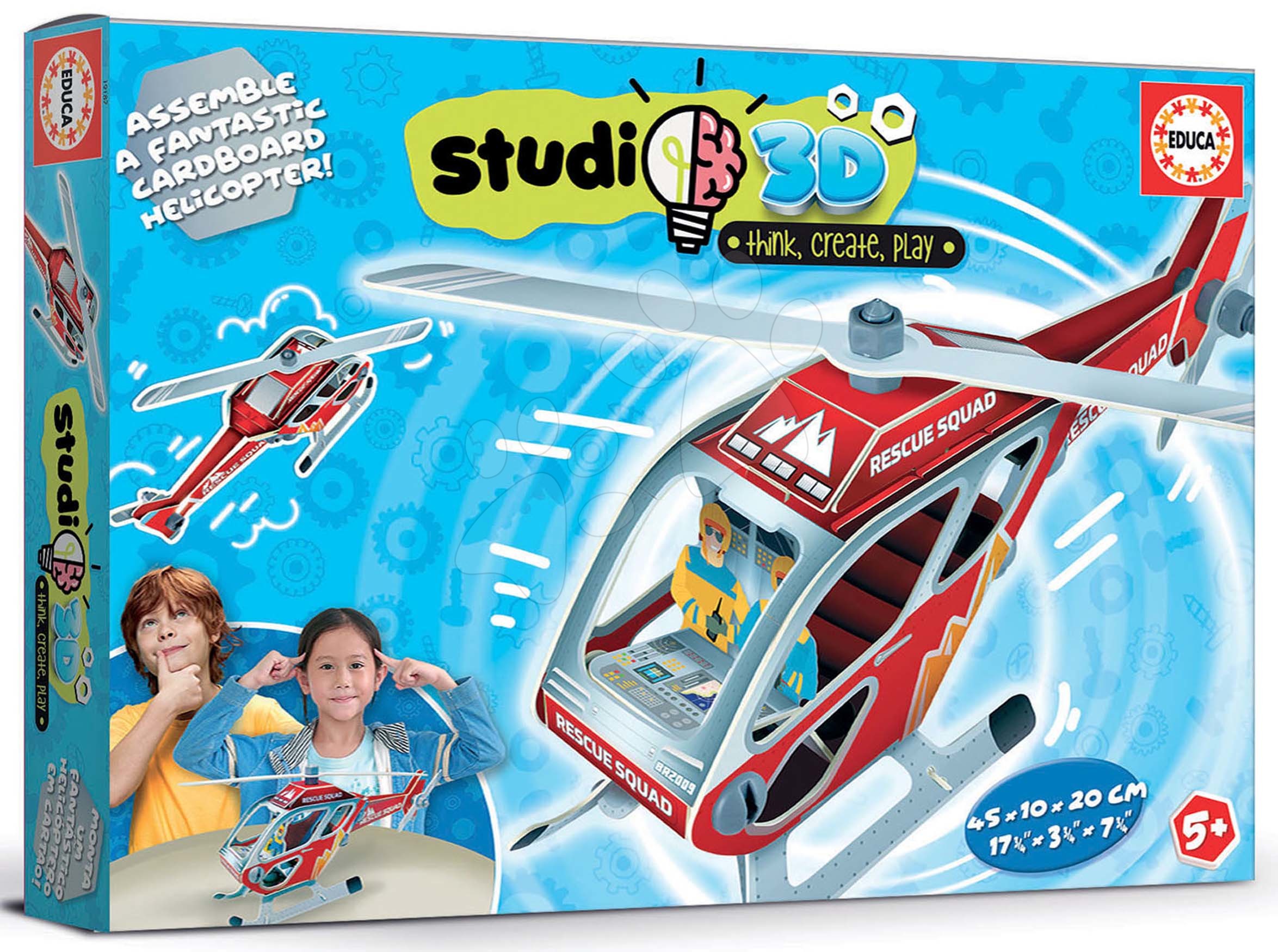 E-shop Puzzle dopravné prostriedky Helicopter 3D Studio Educa s plastovými šróbmi od 5 rokov