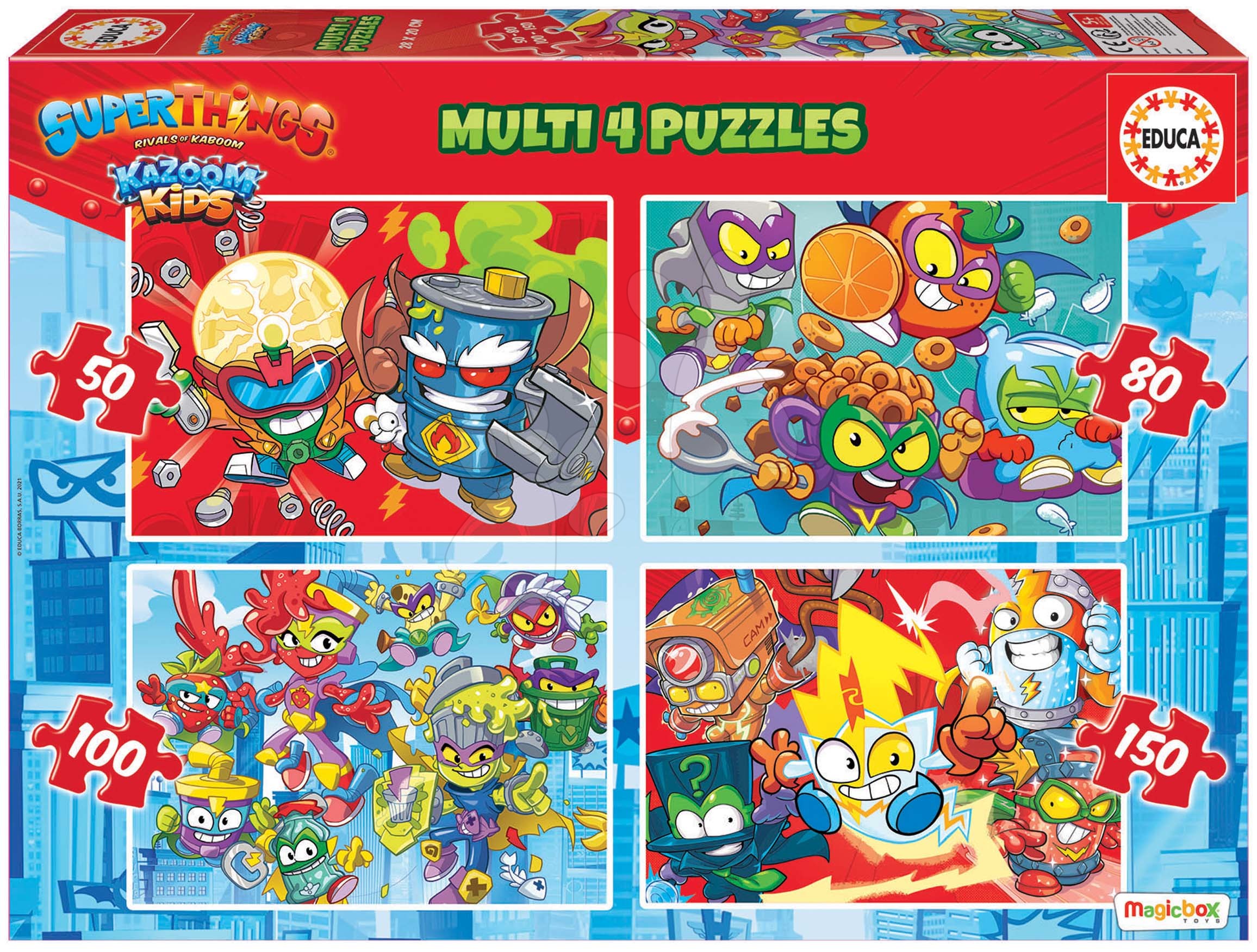 Puzzle Superthings Multi 4 Educa 50-80-100-150 dílů od 6 let