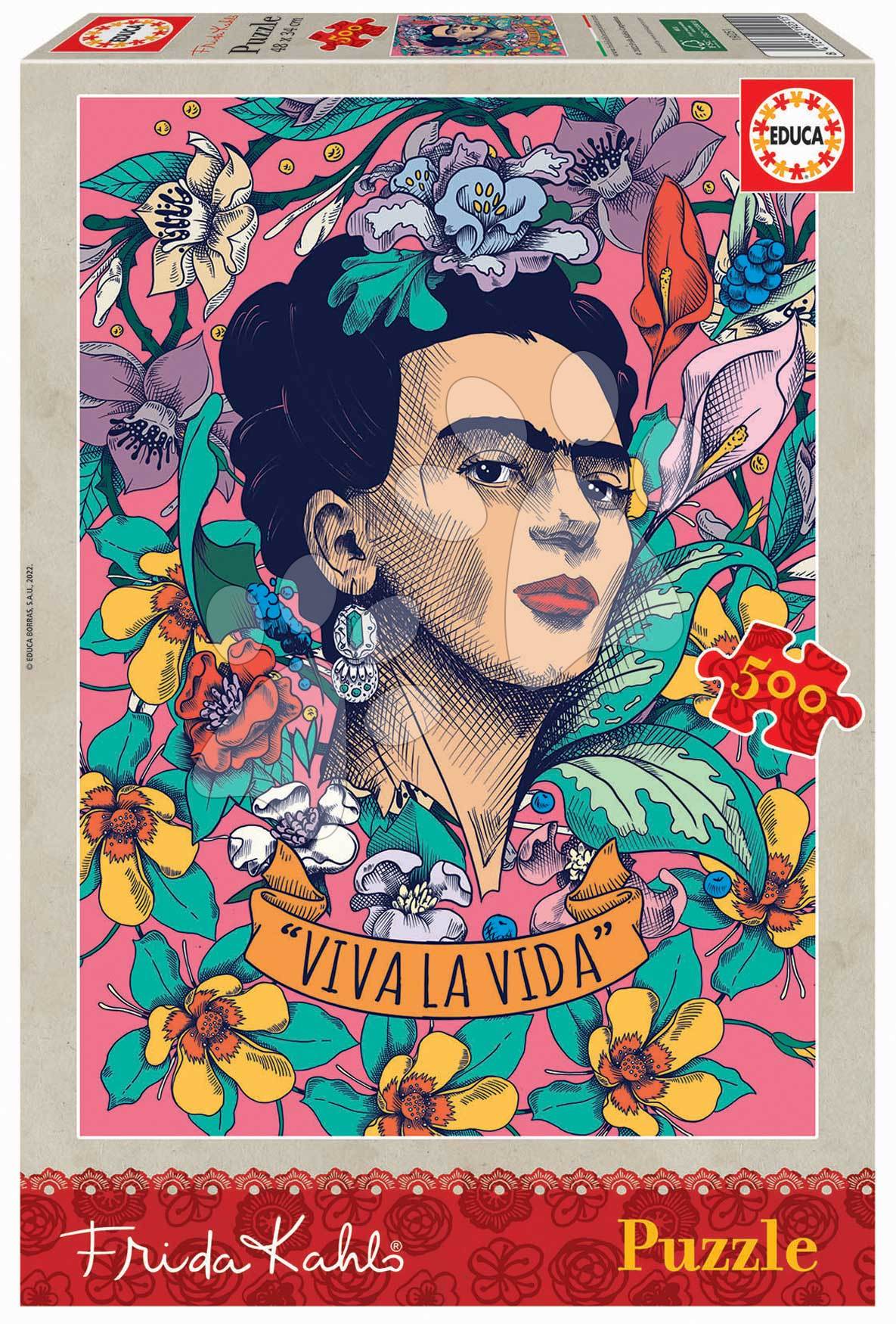 Puzzle “Viva la Vida” Frida Kahlo Educa 500 darabos és Fix ragasztó