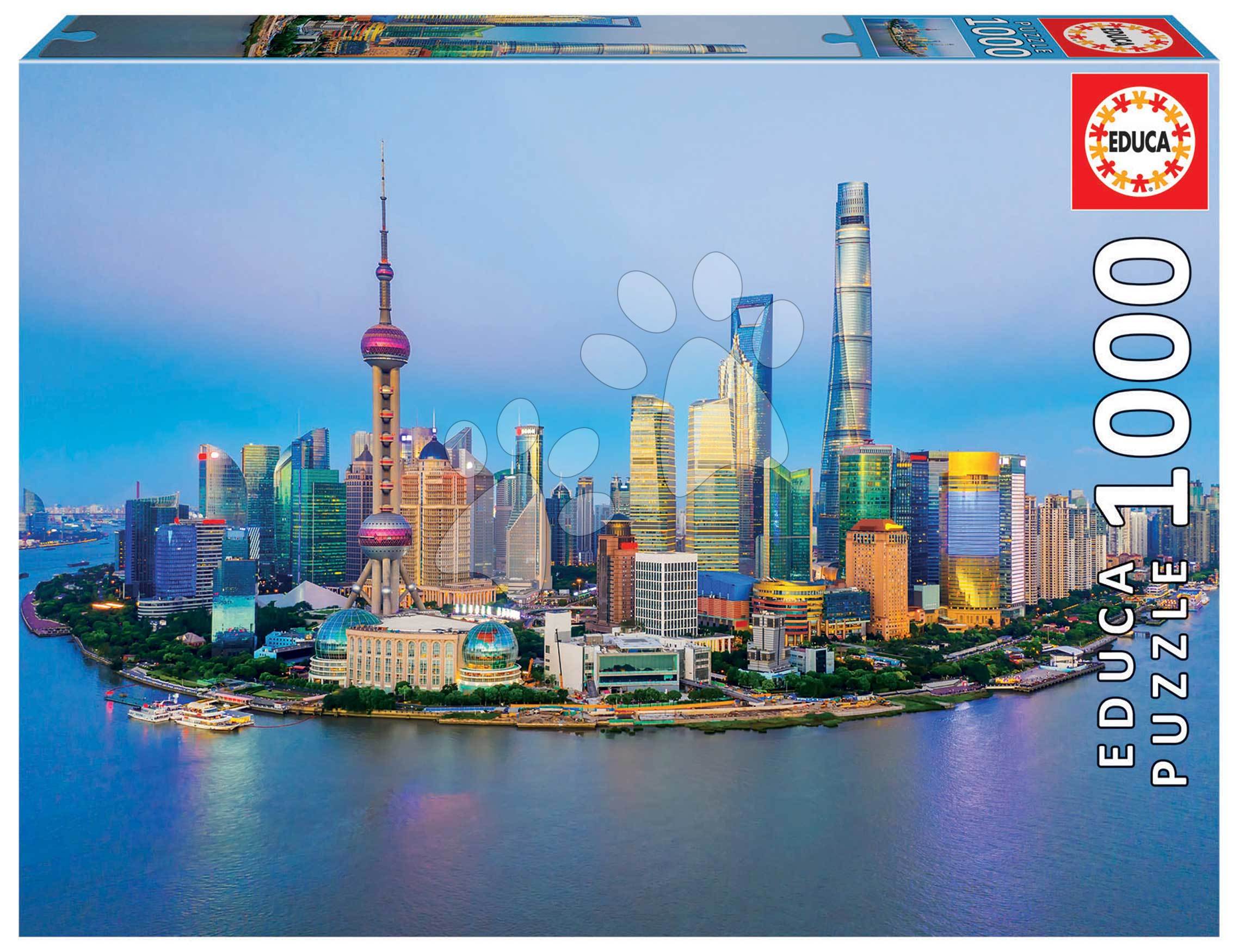 Puzzle Shanghai Skyline at Sunset Educa 1000 dielov a Fix lepidlo