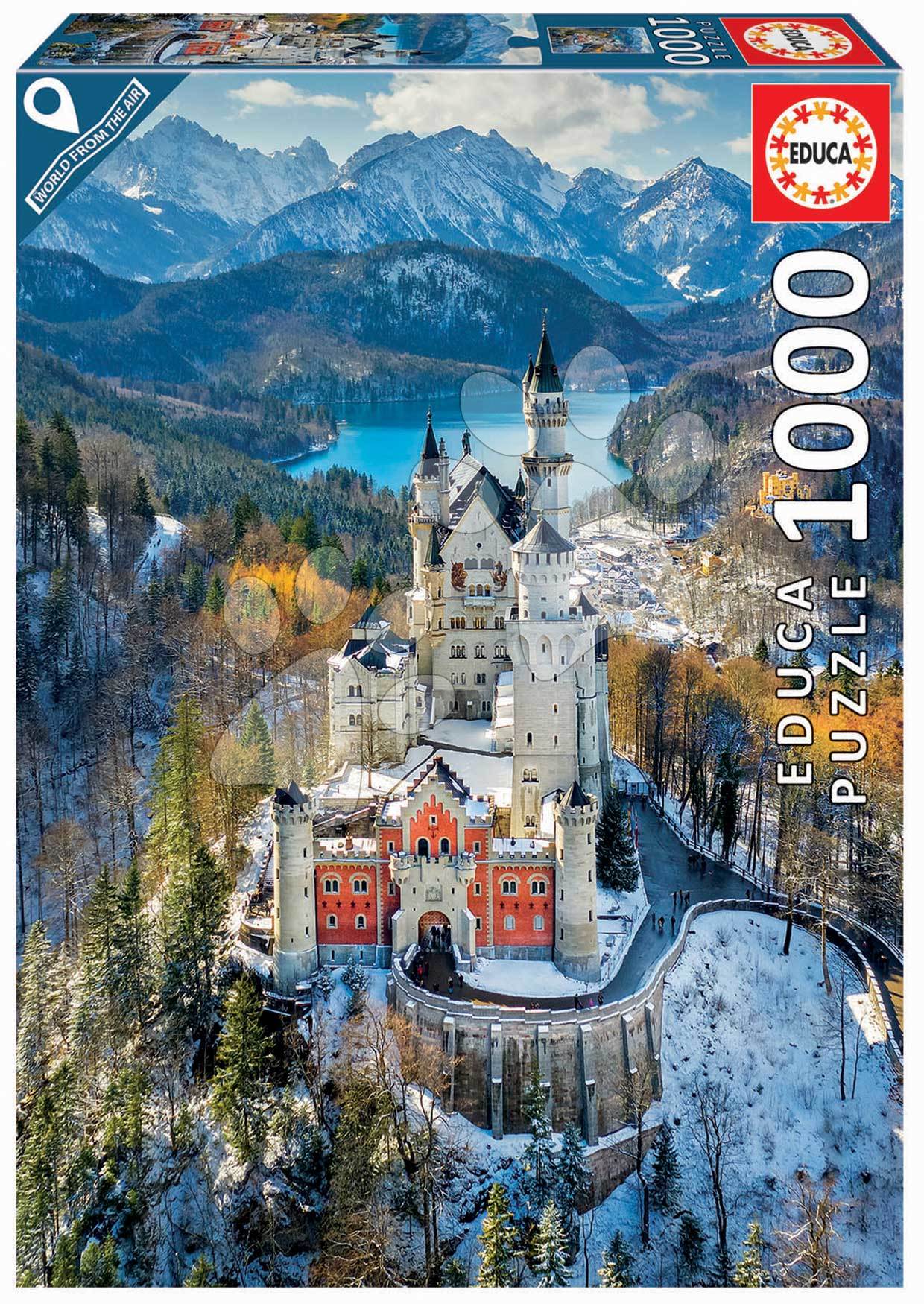 Levně Puzzle Neuschwanstein Castle Educa 1000 dílků a Fix lepidlo