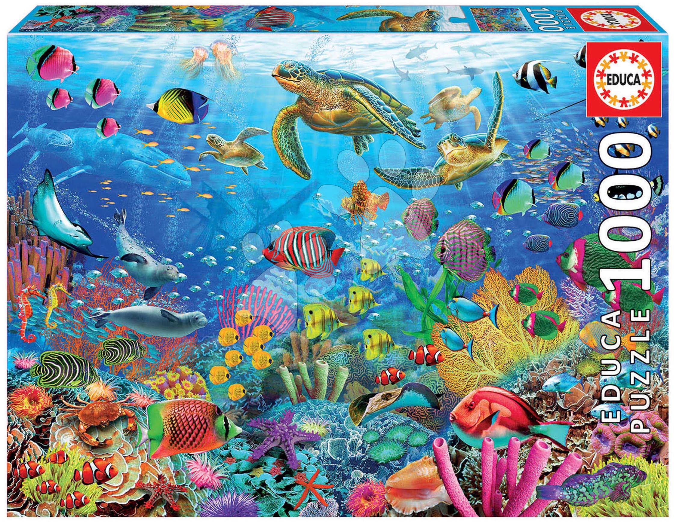 Puzzle Tropical Fantasy Turtles Educa 1000 darabos és Fix ragasztó