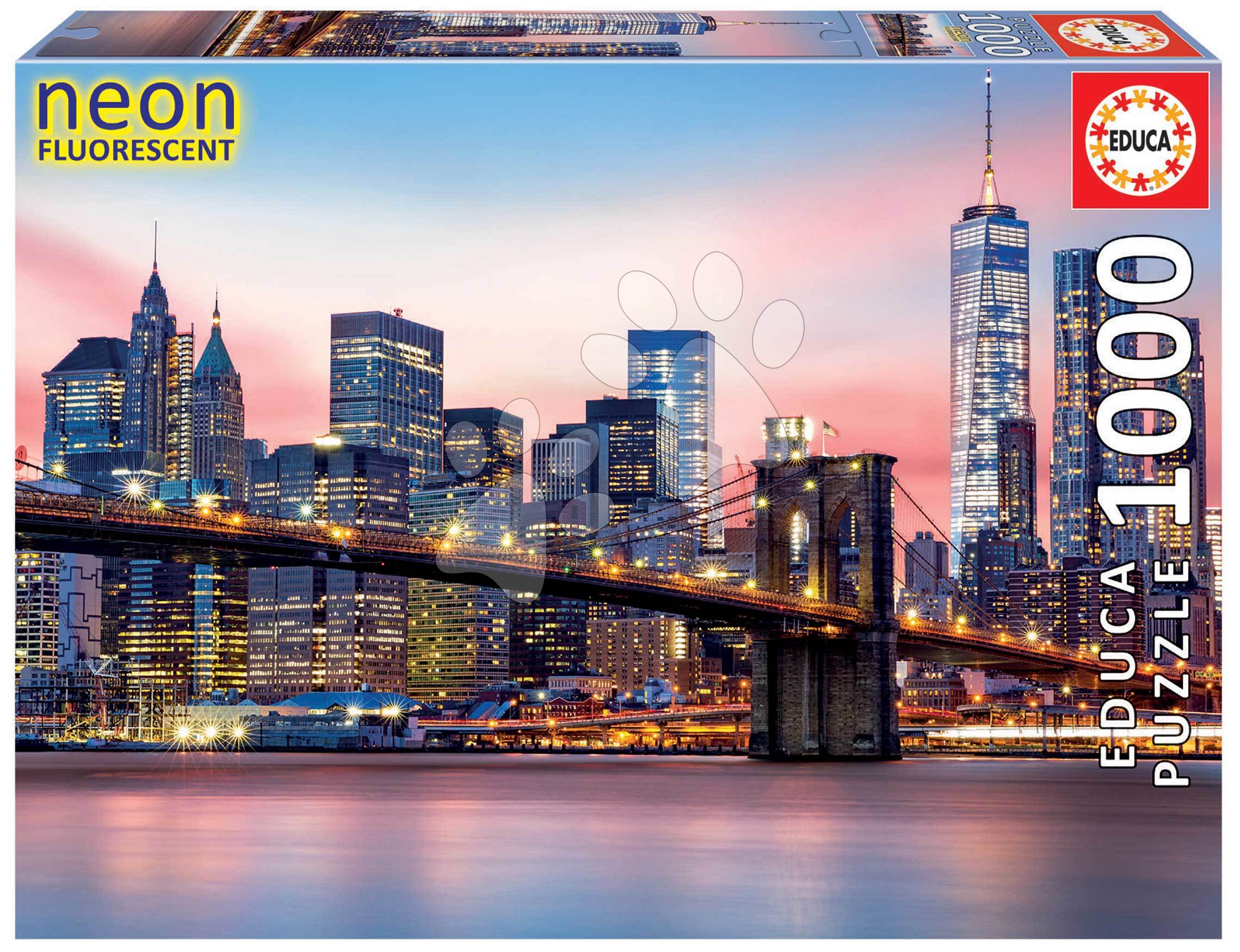 E-shop Puzzle Brooklyn Bridge Neon Educa 1000 dielov a Fix lepidlo