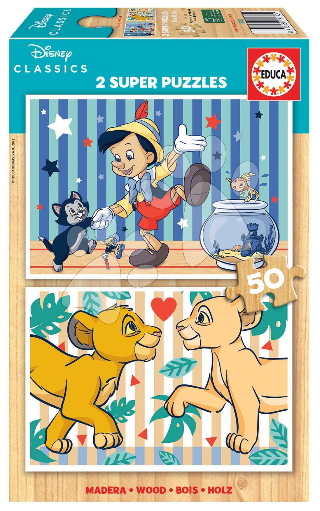 Fa puzzle Disney Classics Educa 2x50 darabos