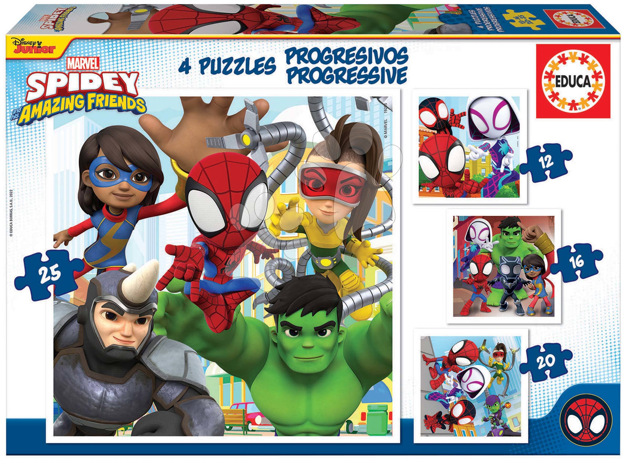 Puzzle Spidey & his Amazing Friends Progressive Educa 12-16-20-25 dielov