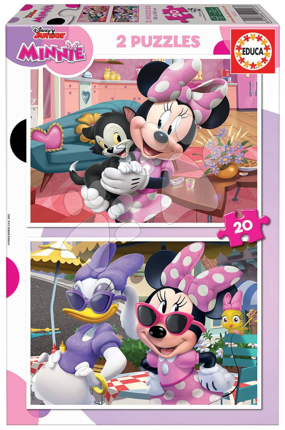 Detské puzzle do 100 dielov - Puzzle Minnie Disney Educa 2x20 dielov
