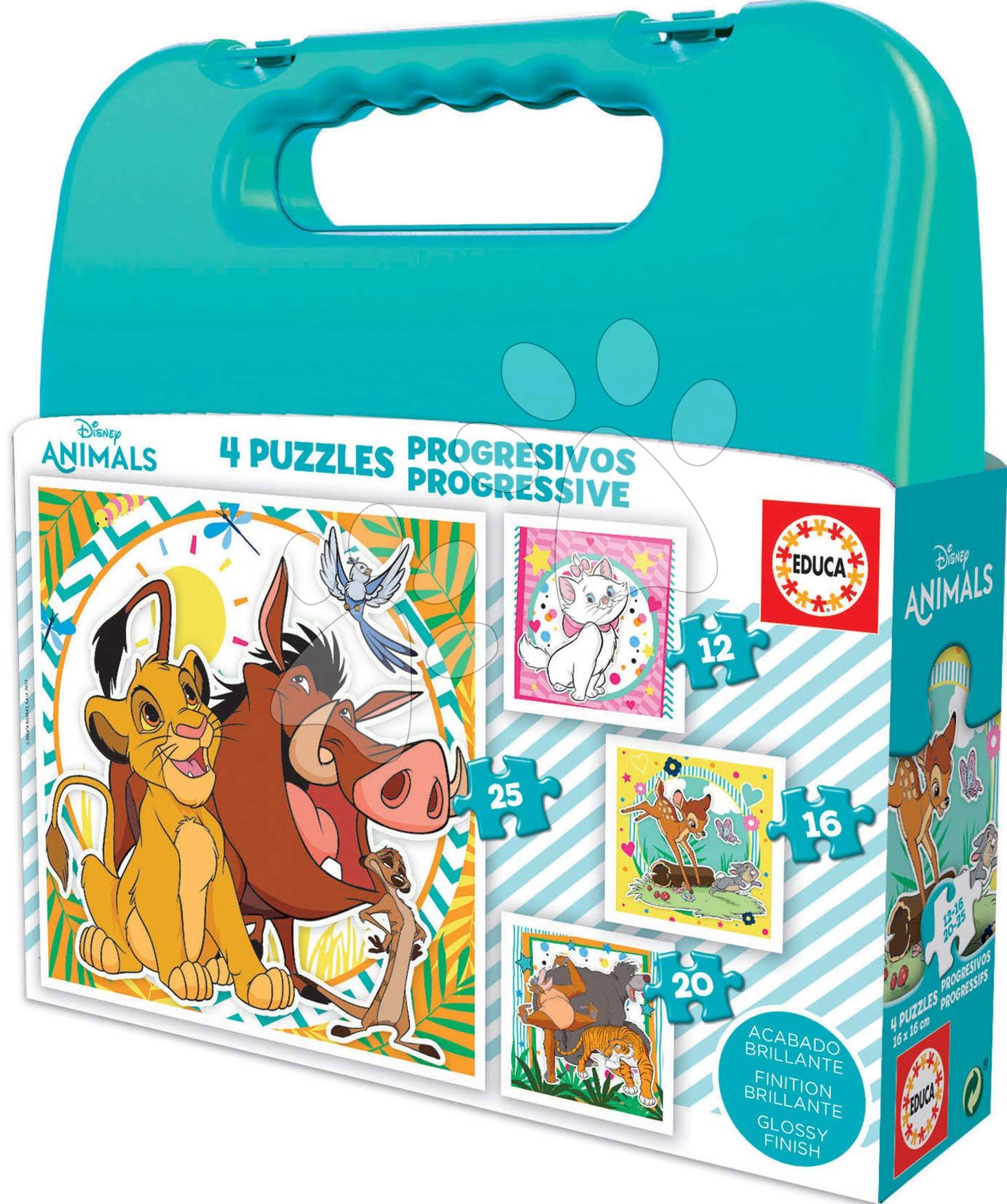 Puzzle Disney Animals kofferben Progressive Educa 12-16-20-25 darabos