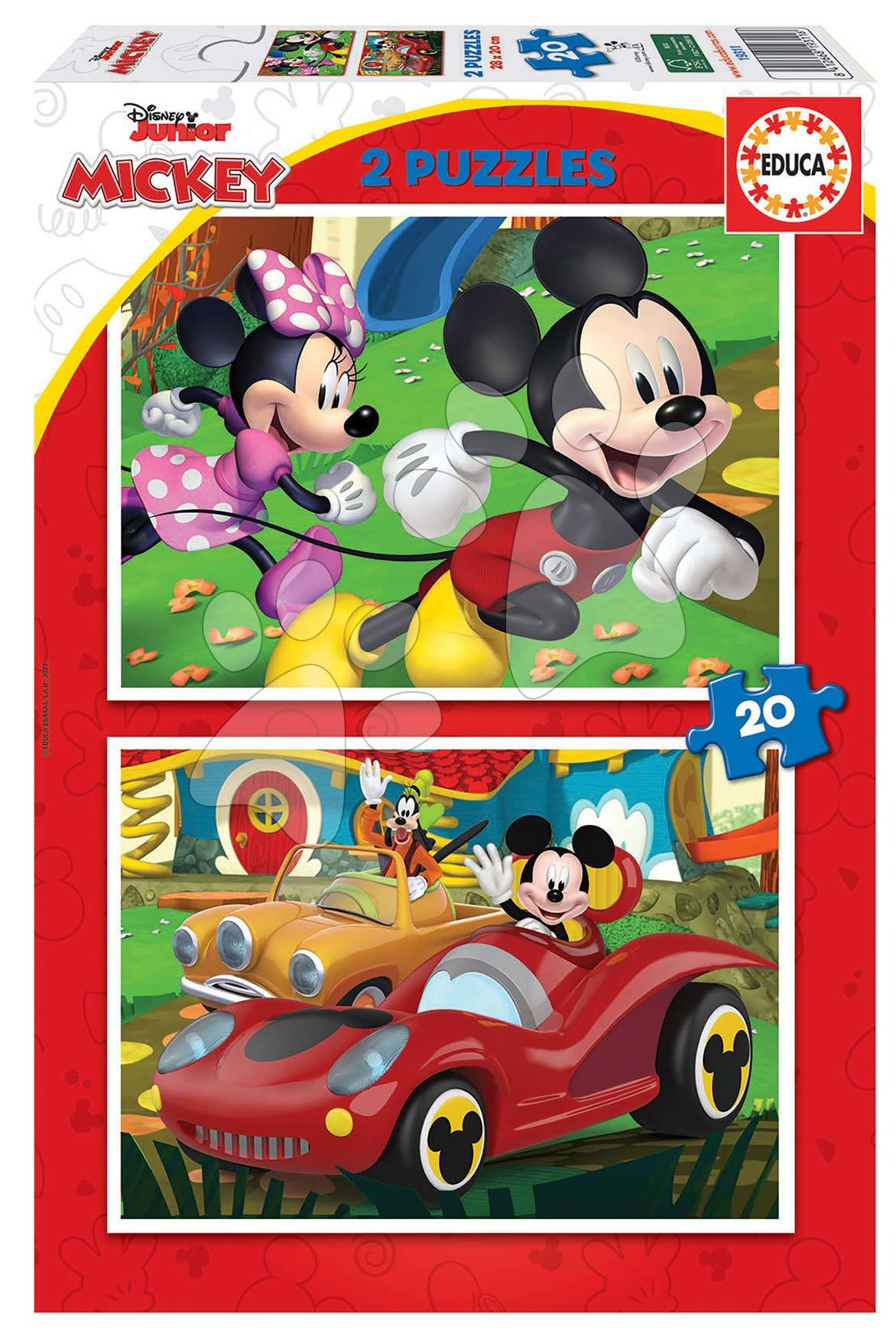 Detské puzzle do 100 dielov - Puzzle Mickey Mouse Fun House Disney Educa 2x20 dielov