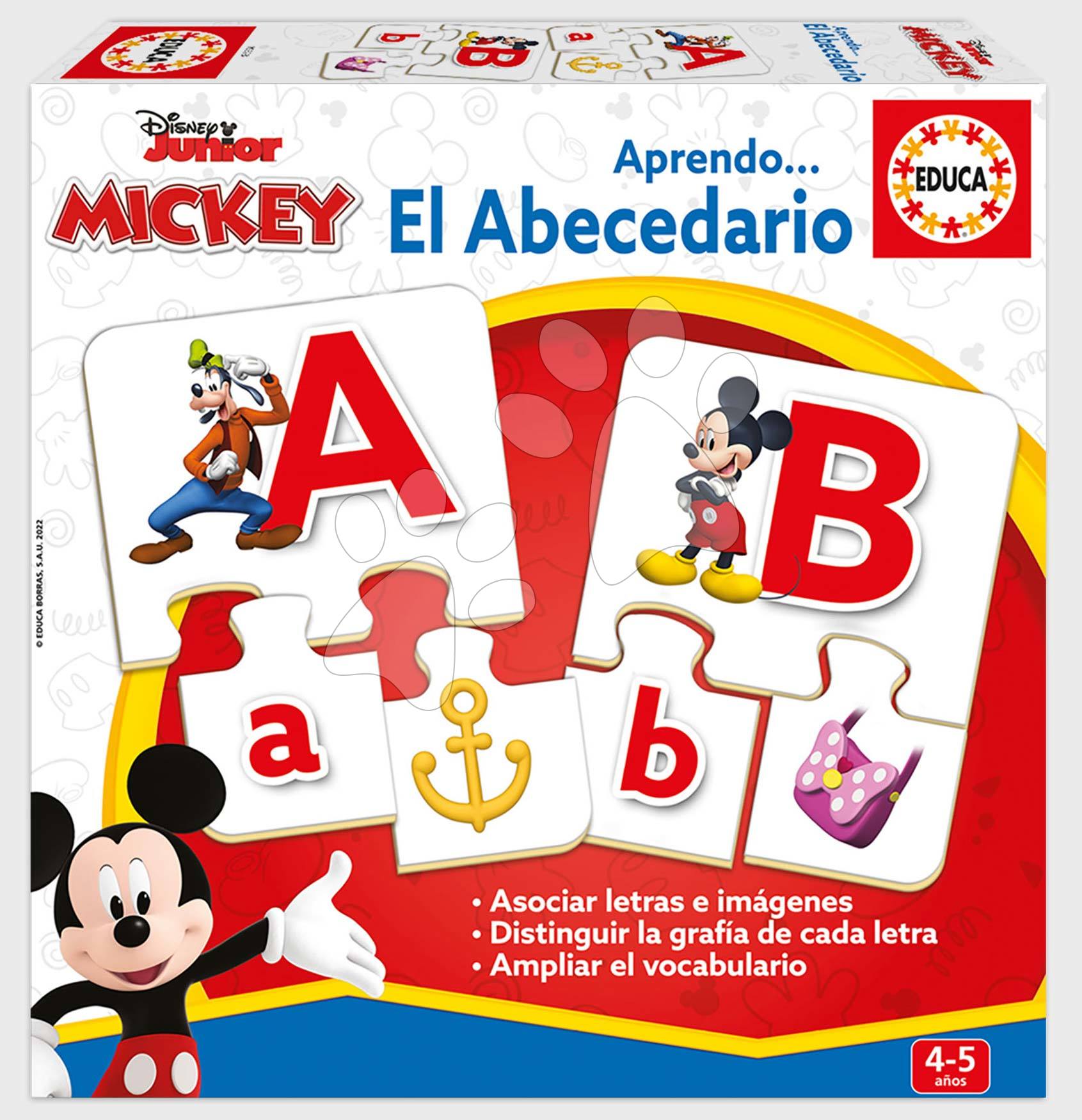 E-shop Náučná hra Učíme sa Písmenká abecedy Mickey & Friends Educa 81 dielikov od 4 rokov