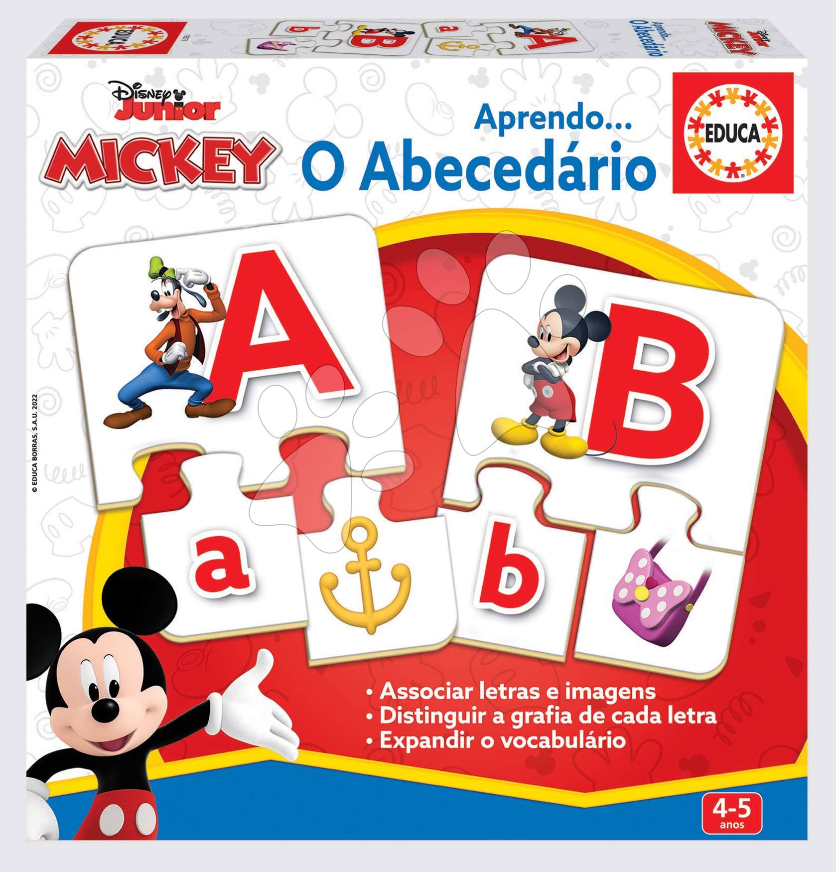 Oktatójáték Ismerkedünk az ábécével Mickey & Friends Educa 27 ábra 78 darabos 4 évtől