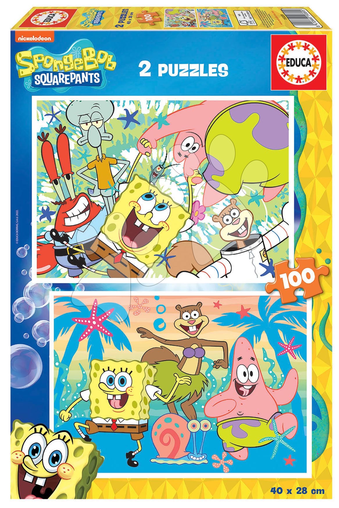 Puzzle Bob Esponja Educa 2x100 darabos 4 évtől