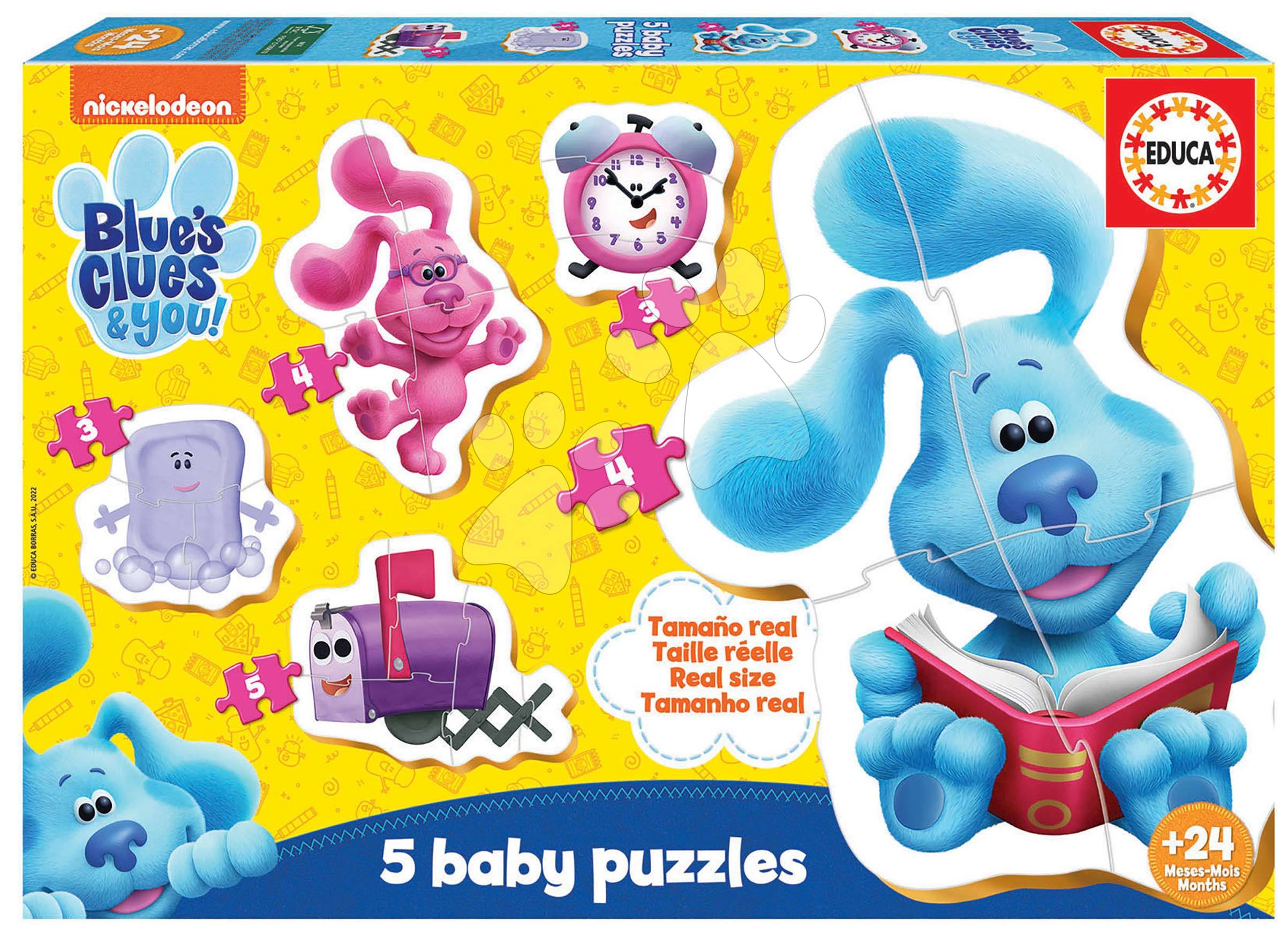 Puzzle pre najmenších Baby Puzzles Blue´s Clues Educa 5-obrázkové od 24 mes