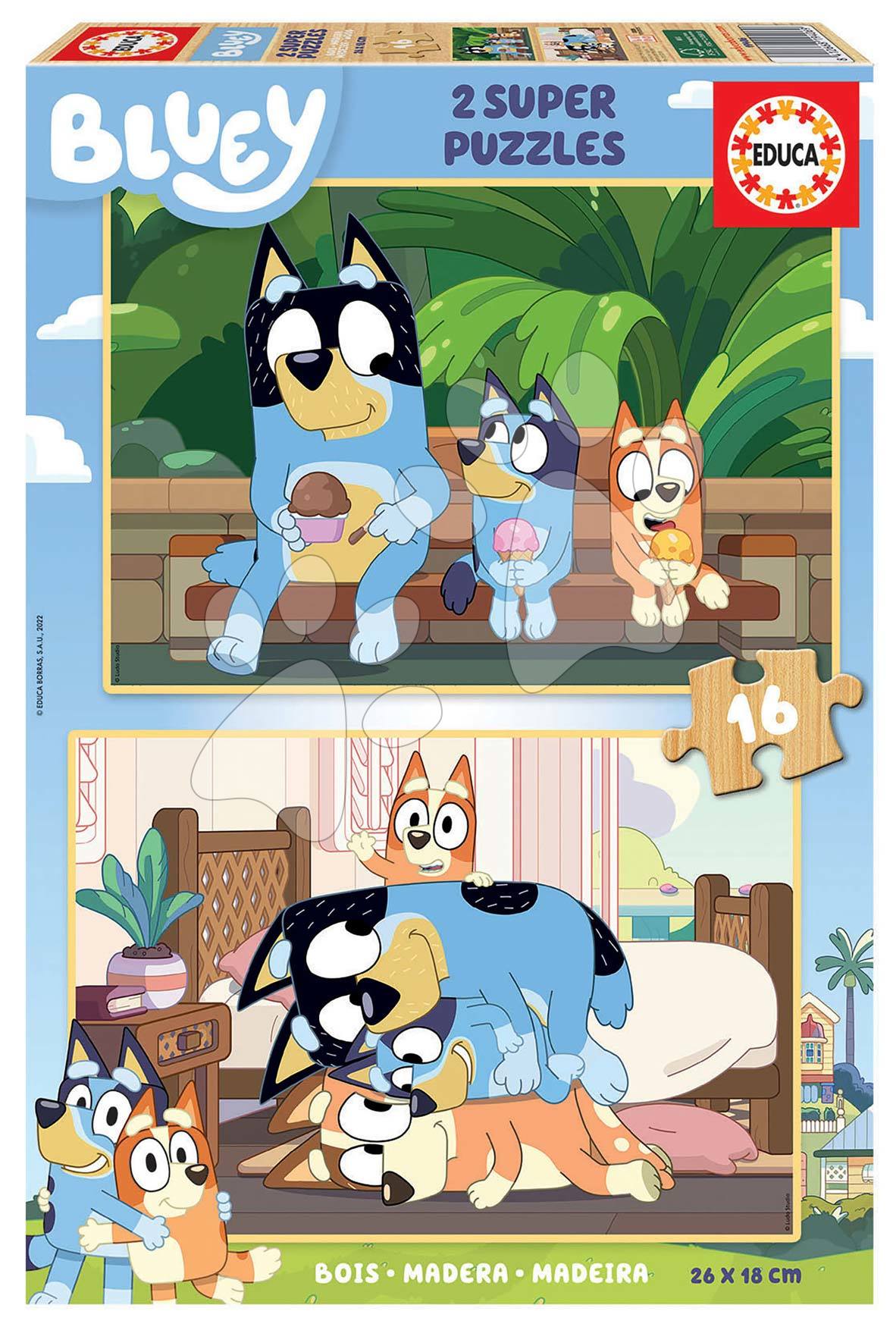 Fa puzzle Bluey Educa 2x16 darabos