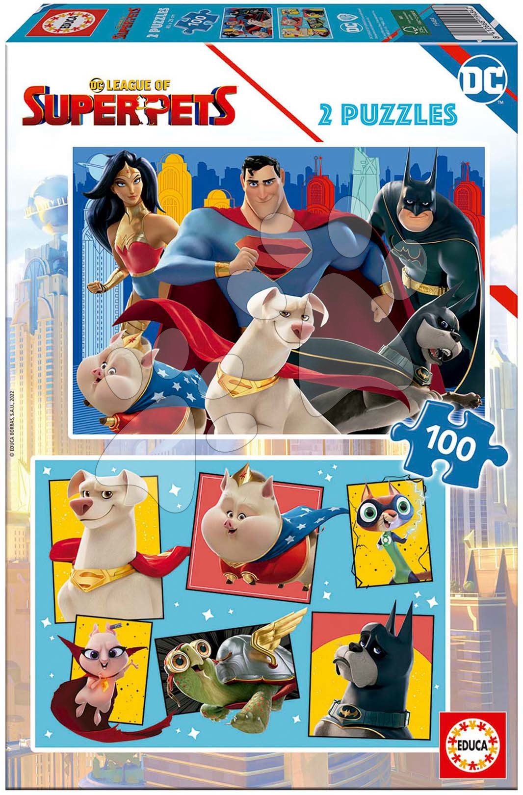 Puzzle DC League of Superpets Educa 2x100 darabos 4 évtől