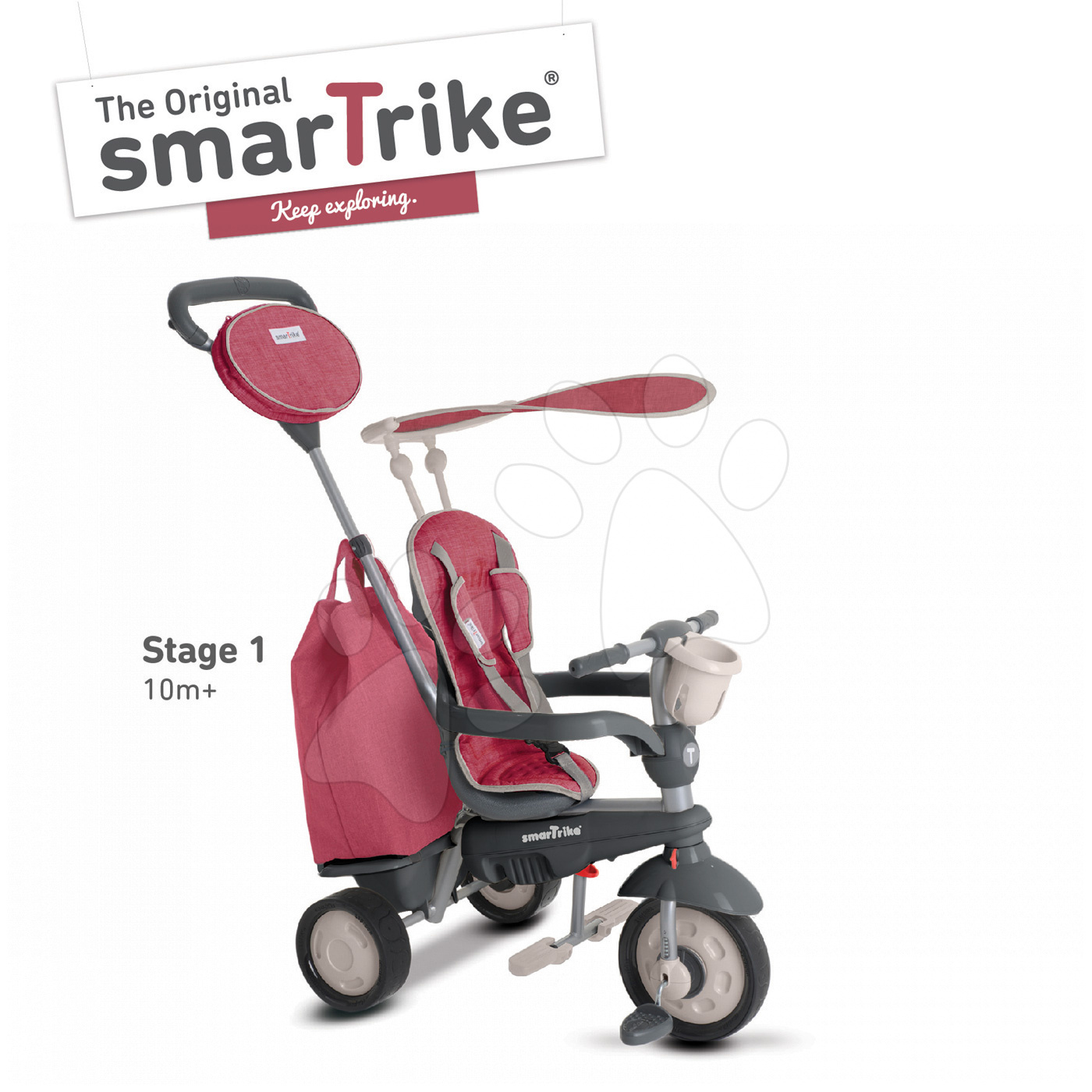 smarTrike trojkolka Voyage Touch Steering 1950500 červeno-šedá