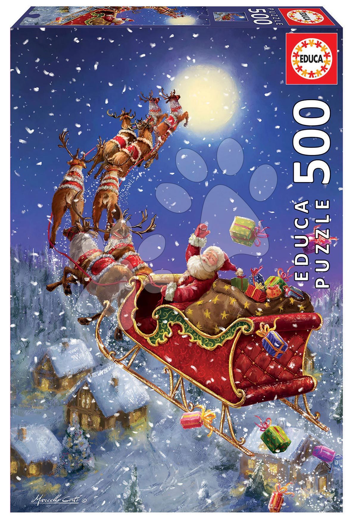 Puzzle Santa Claus is Coming Educa 500 darabos és Fix ragasztó