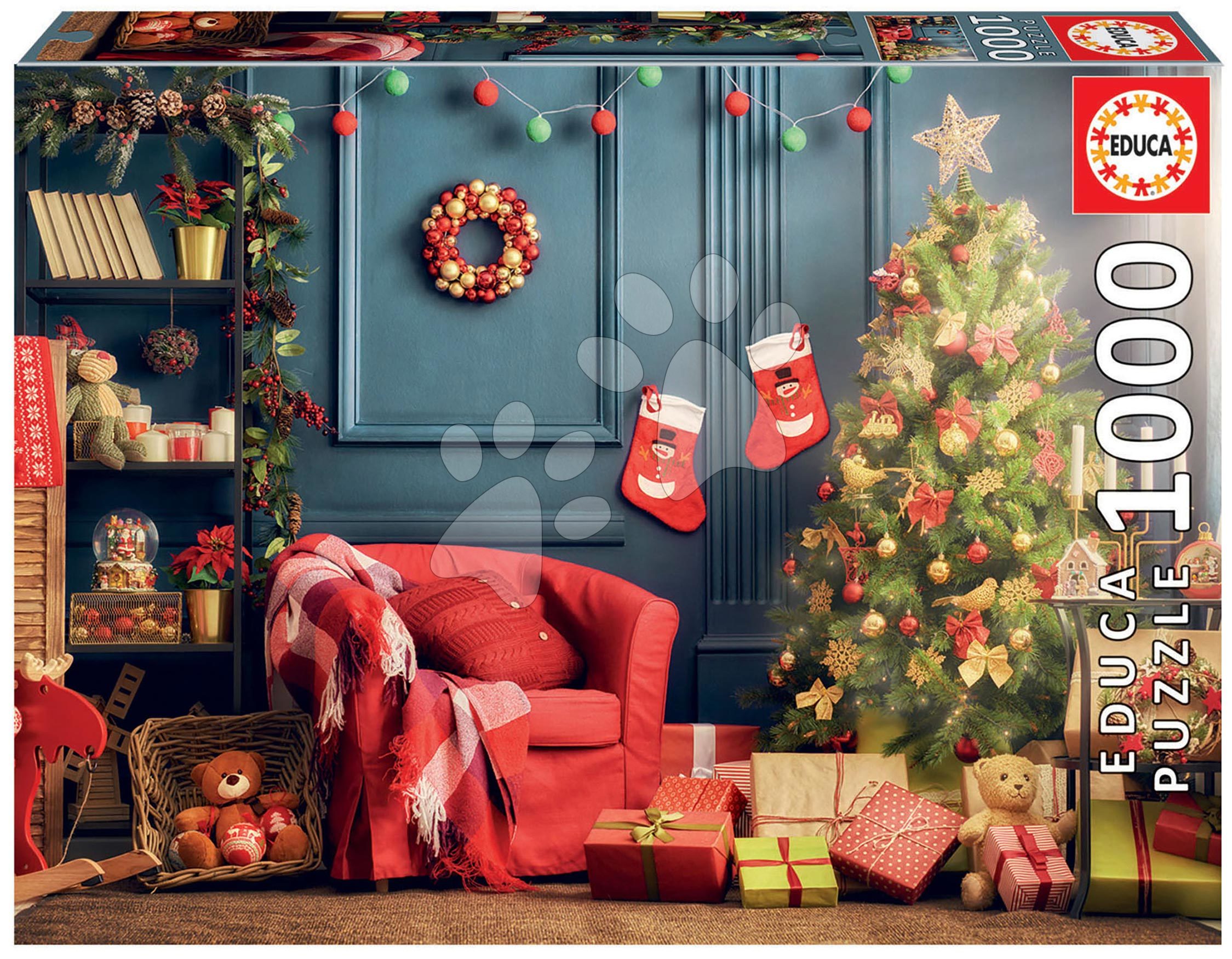 Levně Puzzle Genuine Christmas Corner Educa 1000 dílků a Fix lepidlo