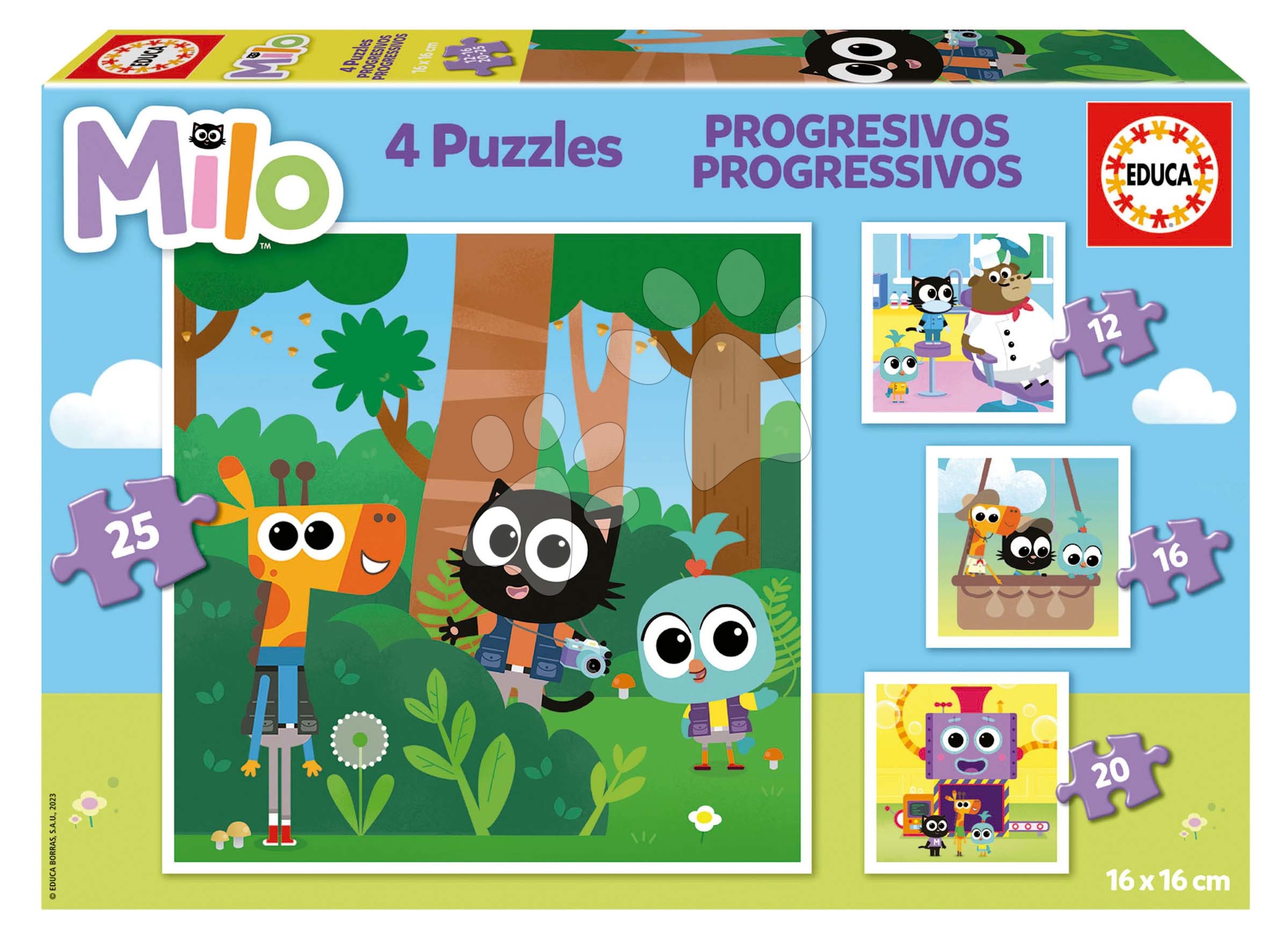 Puzzle Milo Progressive Educa 12-16-20-25 dielov