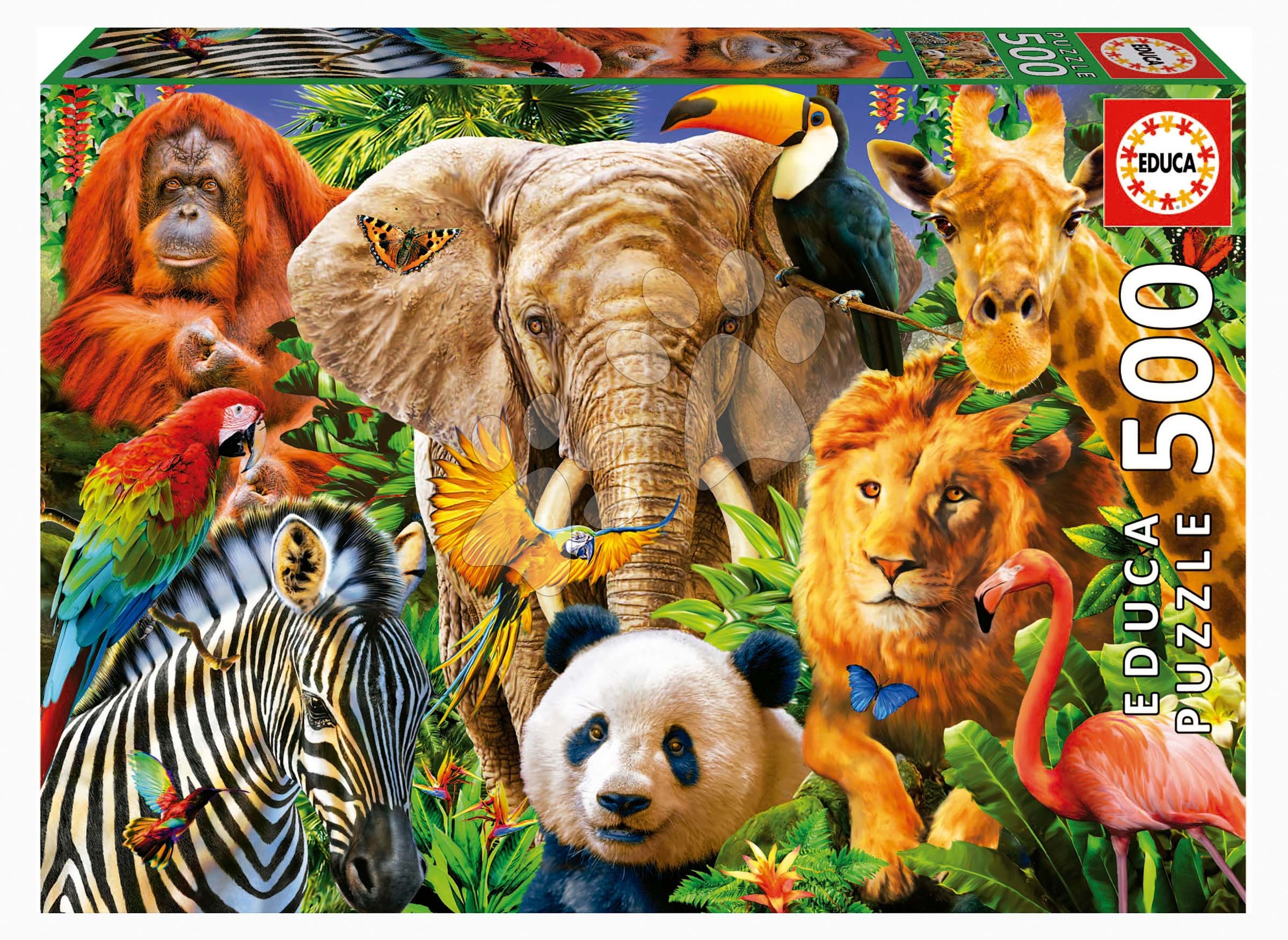 Puzzle Wild Animal Collage Educa 500 darabos és Fix ragasztó