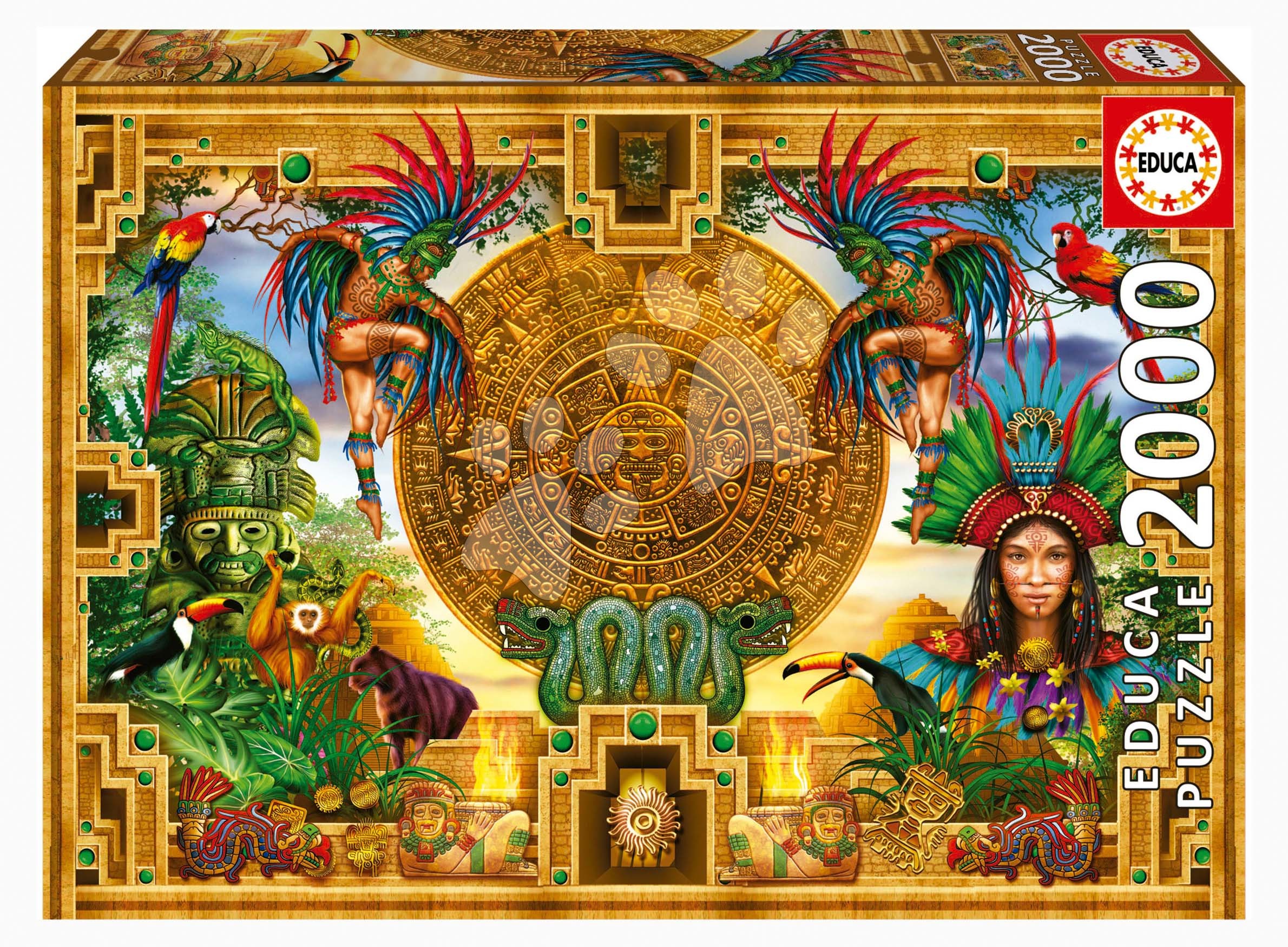 Puzzle Aztec Mayan Montage Educa 2000 darabos és Fix ragasztó 14 évtől