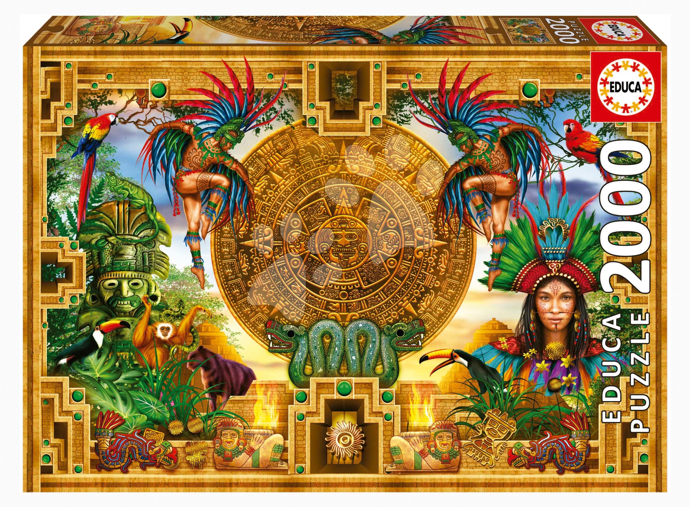 Levně Puzzle Aztec Mayan Montage Educa 2000 dílků a Fix lepidlo