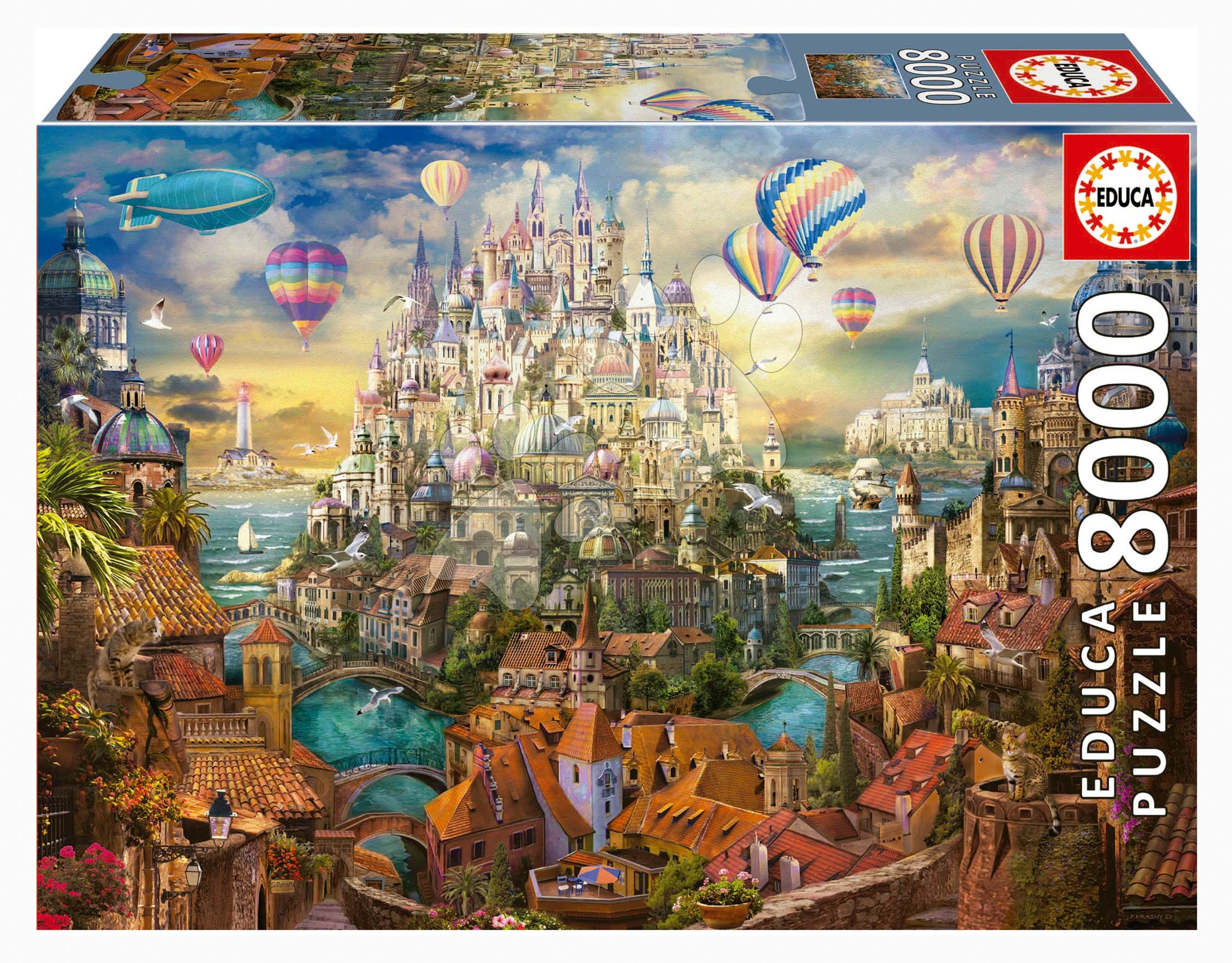 Puzzle Dream Town Educa 8000 dielov a Fix lepidlo