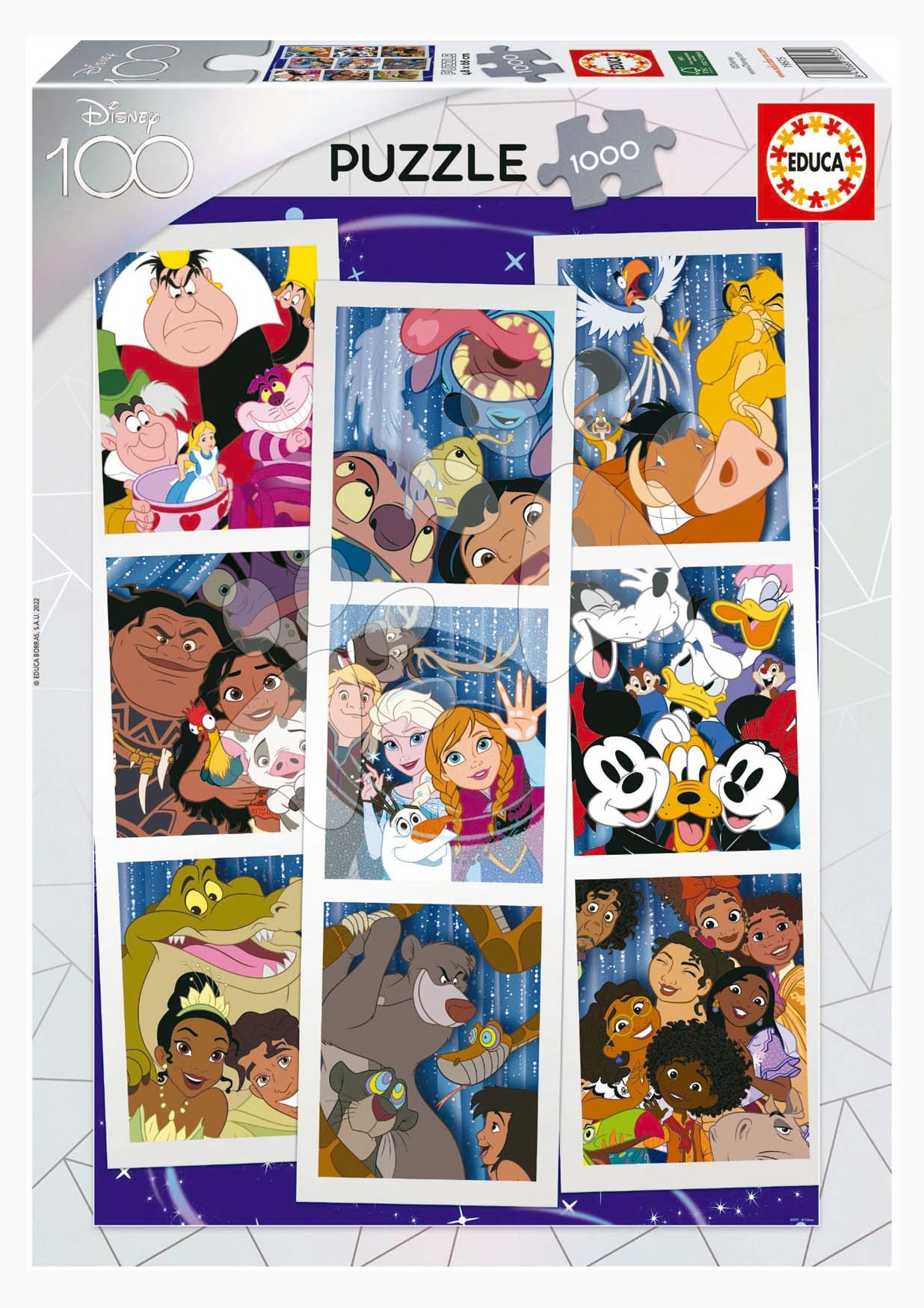 Puzzle Disney 100 Collage Educa 1000 dielov a Fix lepidlo