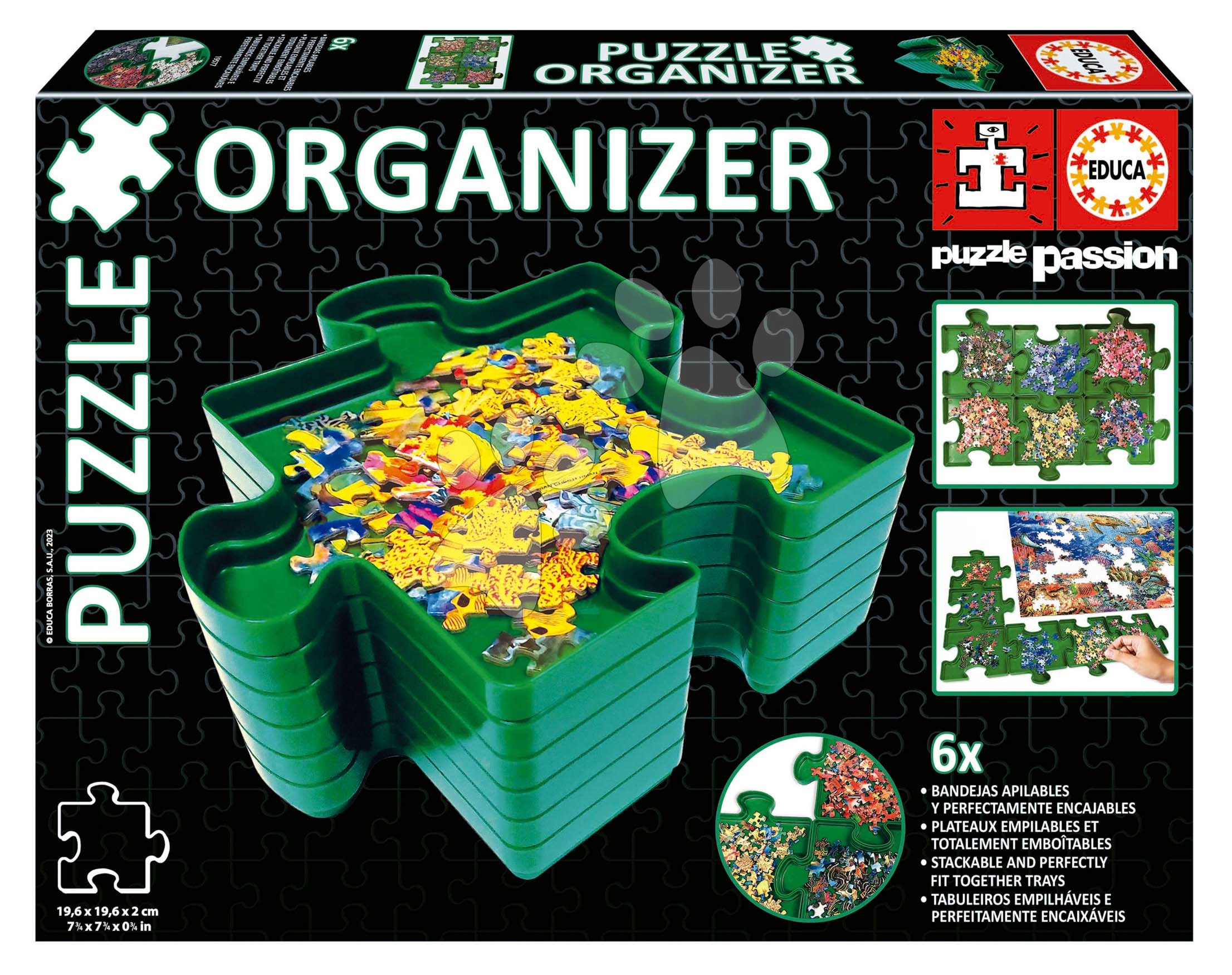 Puzzle organizér Puzzle Sorter Educa 6 stohovatelných přihrádek pro třídění dílků