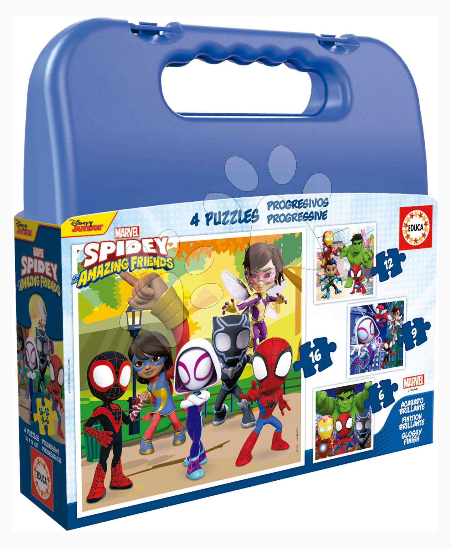 Puzzle Spidey & his Amazing friends Progressive Educa 6-9-12-16 dílů v kufříku od 3 let