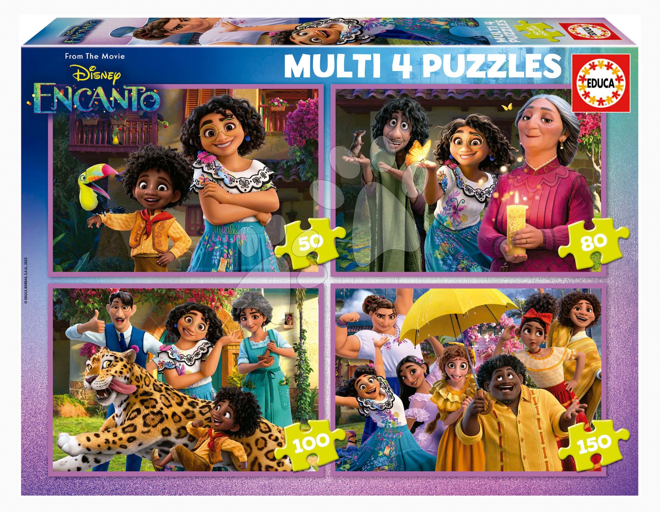 Progresszív gyerek puzzle - Puzzle Multi 4 Disney Encanto Educa 50-80-100-150 darabos 5 évtől