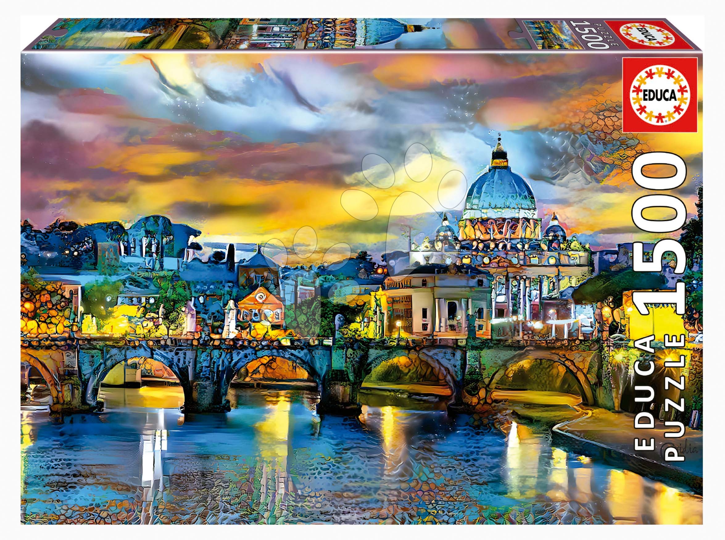 E-shop Puzzle St. Peter´s Basilica and the St. Angelo Bridge Educa 1500 dielov a Fix lepidlo