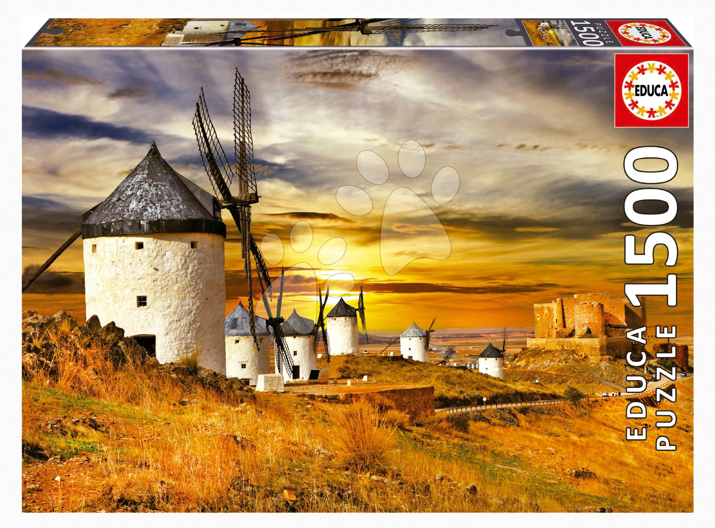 Puzzle Wind Mills Consuegra Educa 1500 darabos és Fix ragasztó