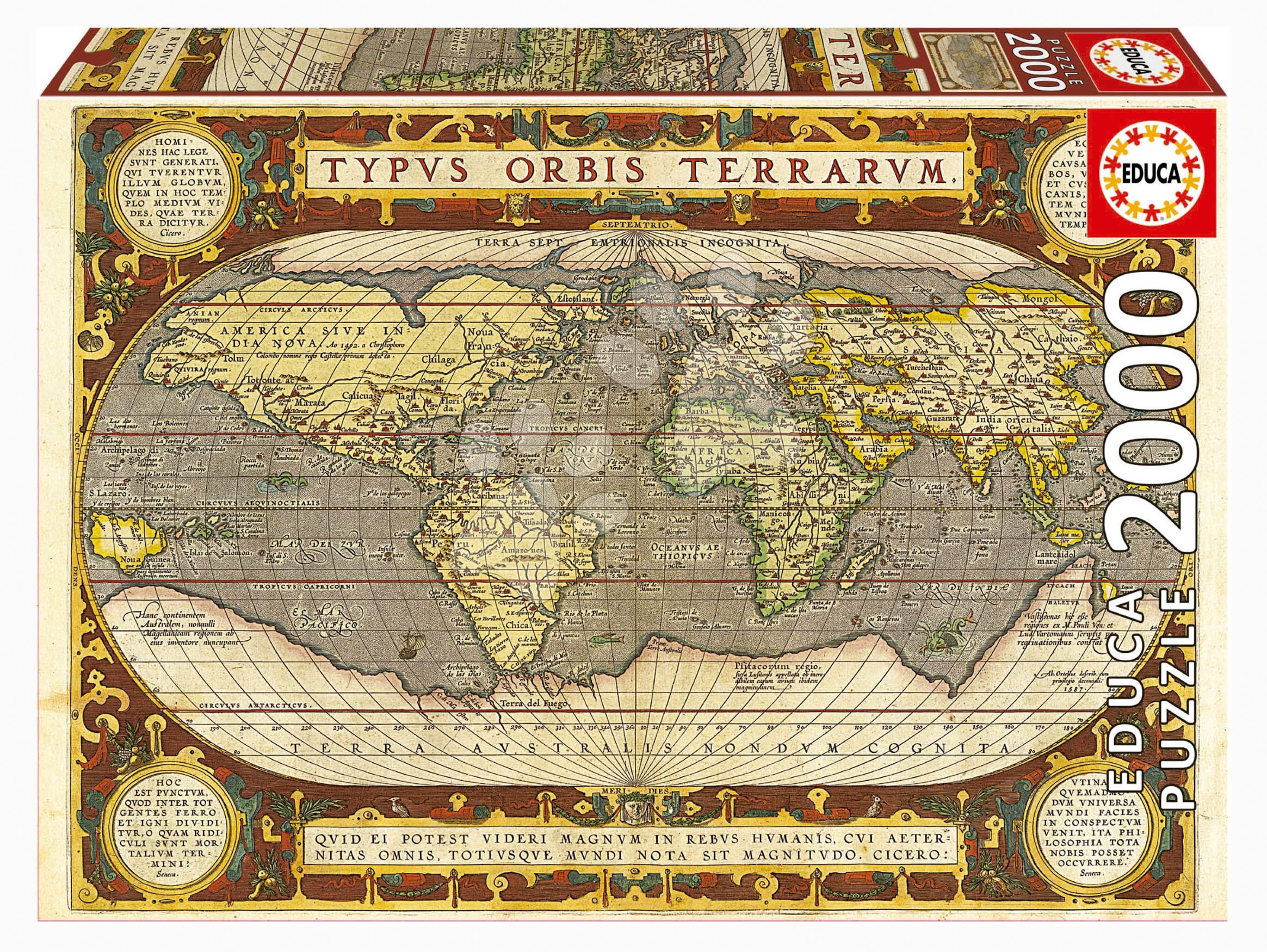 Puzzle Map of the World Educa 2000 dielov a Fix lepidlo