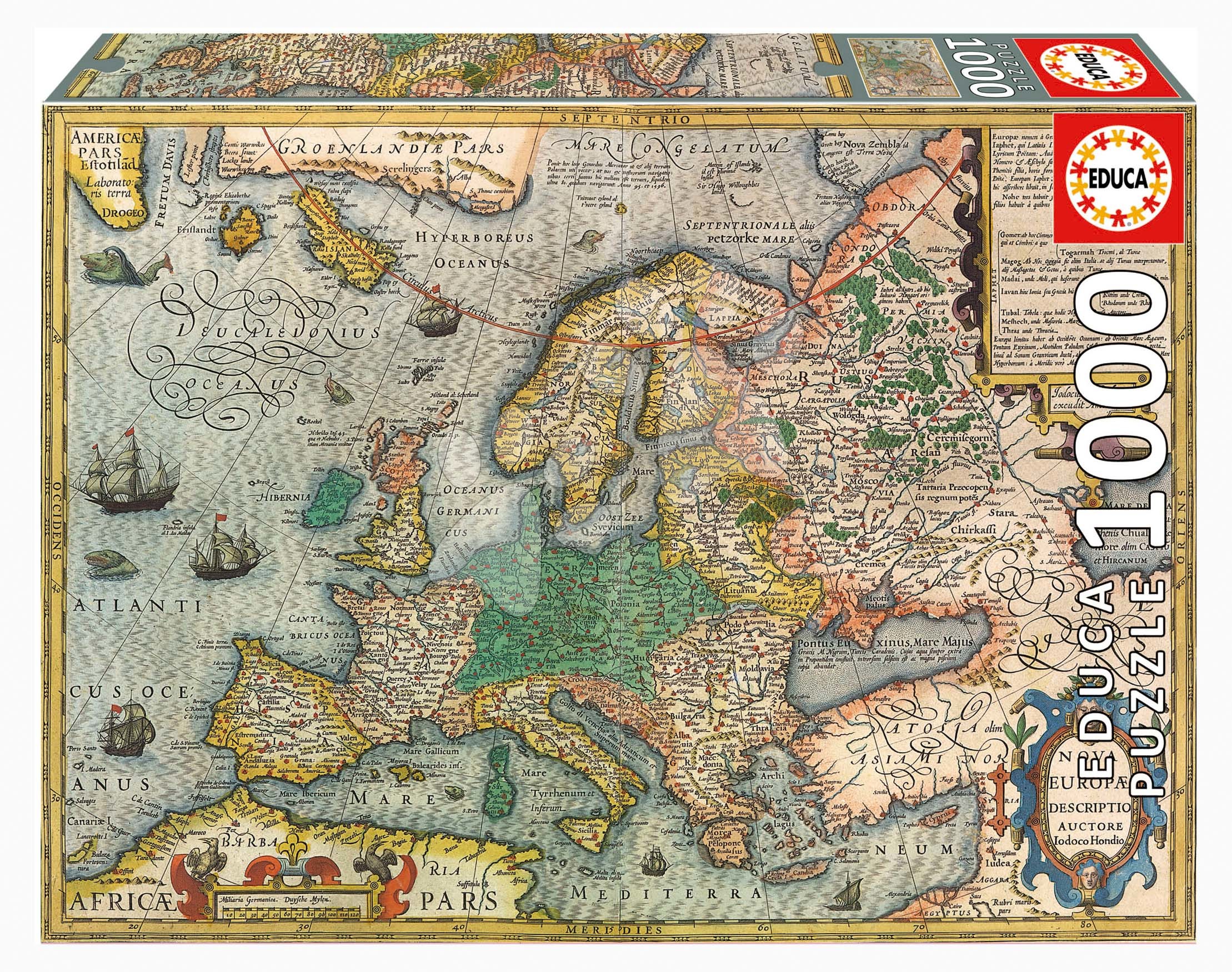 Puzzle Map of Europe Educa 1000 dílků a Fix lepidlo