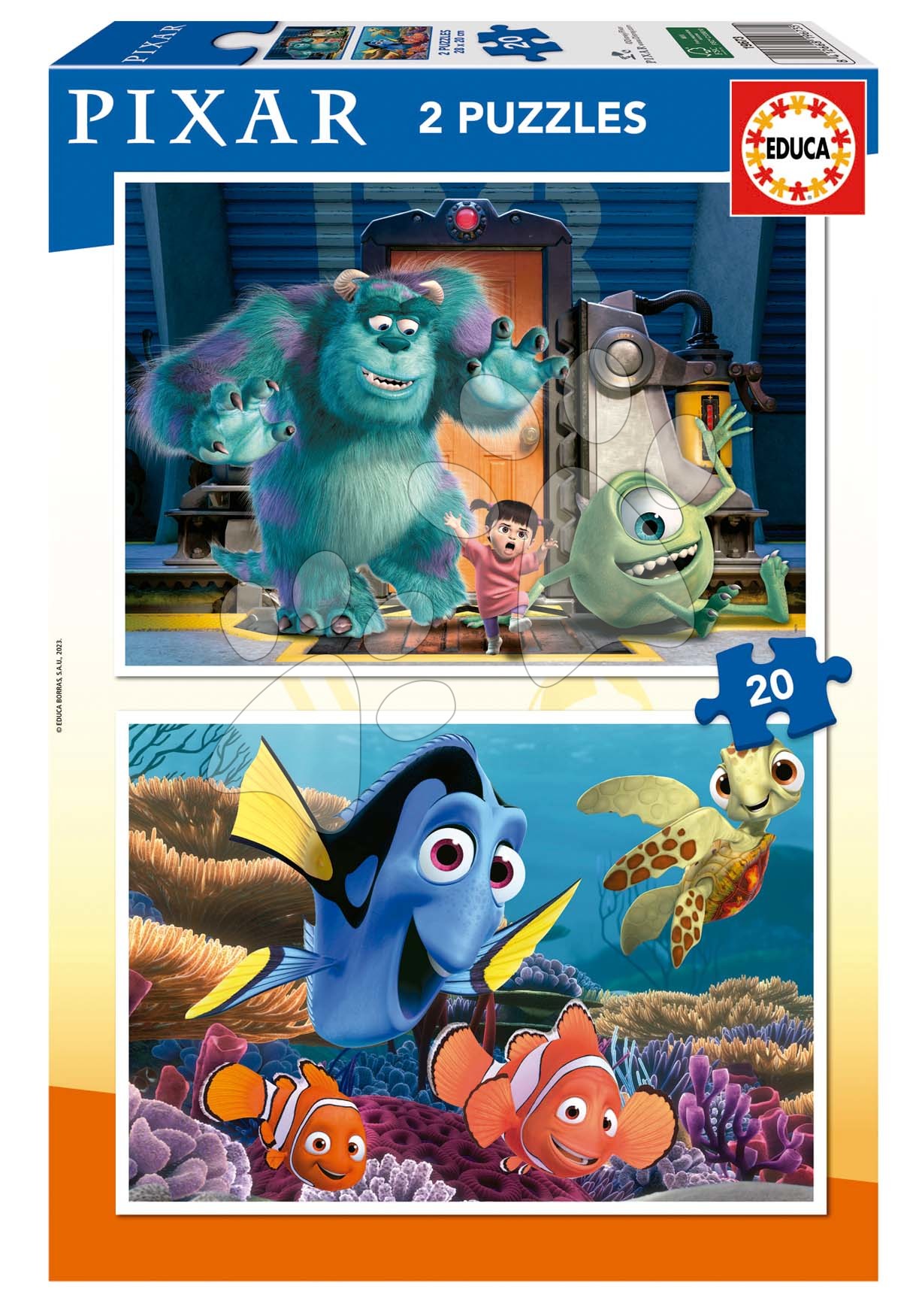 Dětské puzzle do 100 dílků - Puzzle Disney Pixar Educa 2 x 20 dílků od 3 let