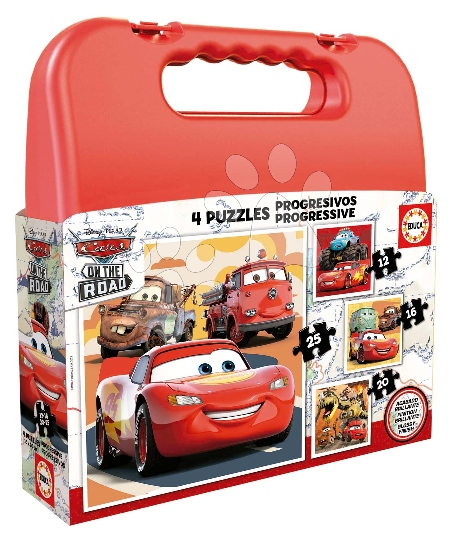 E-shop Puzzle Cars Disney Progressive Educa 12-16-20-25 dielov v kufríku