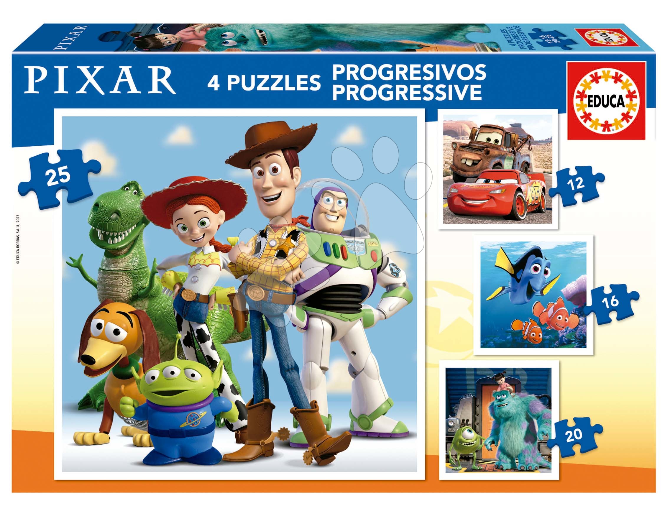 E-shop Puzzle Disney Pixar Progressive Educa 12-16-20-25 dielov od 3 rokov