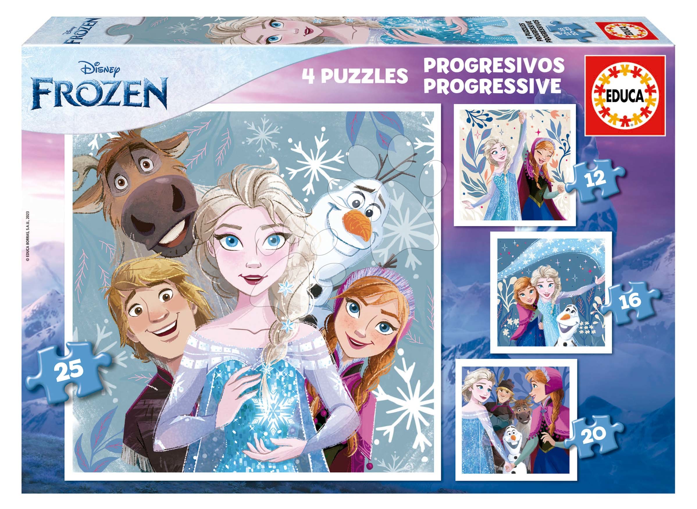 Puzzle Frozen Disney Progressive Educa 12-16-20-25 dielov