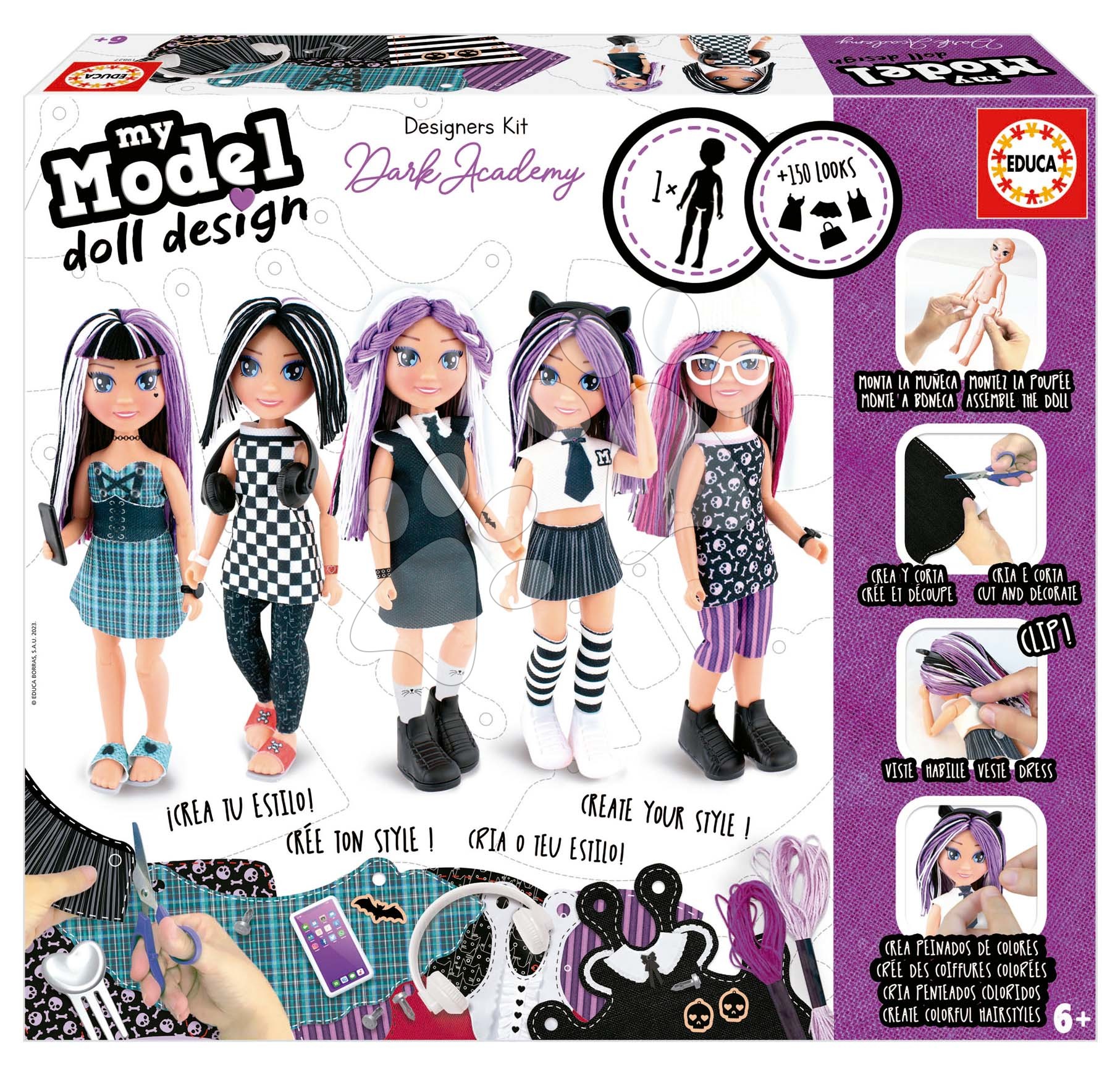 E-shop Kreatívne tvorenie My Model Doll Design Dark Academy Educa Vyrob si vlastné gotické bábiky 5 modelov od 6 rokov