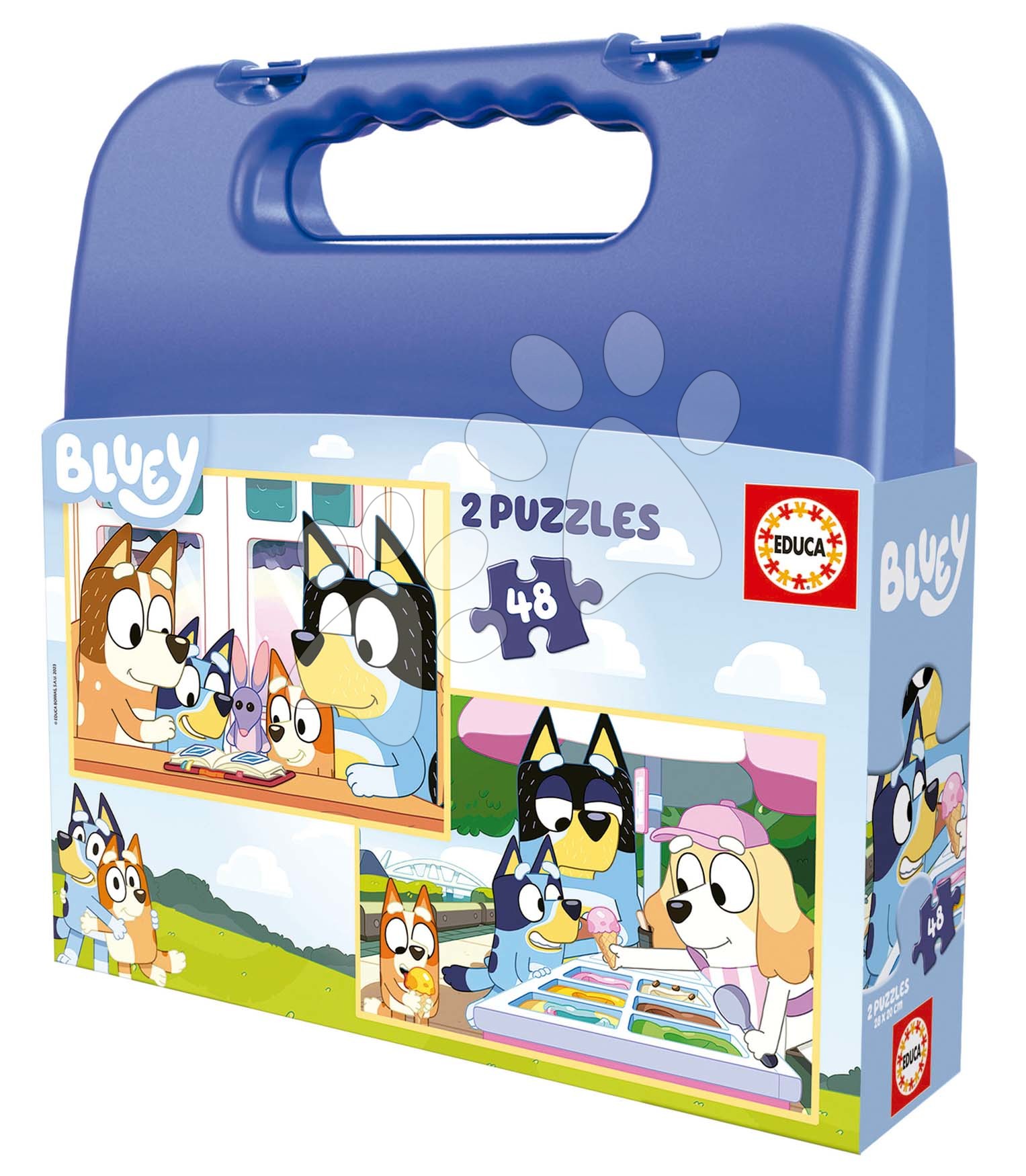 Puzzle Bluey Educa 2 x 48 dílků v kufříku od 4 let