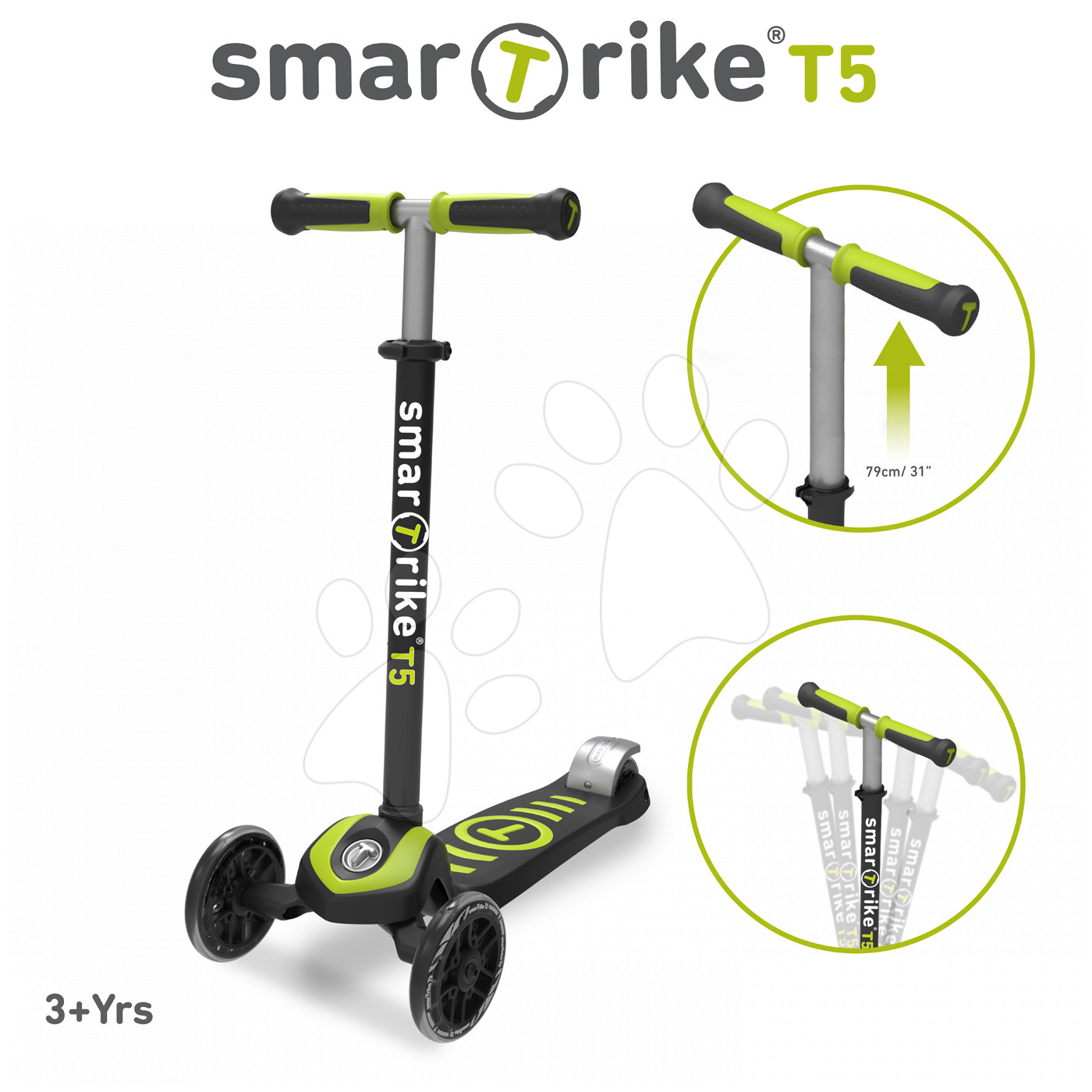 smarTrike gyermek roller T5 2010000 fekete-zöld